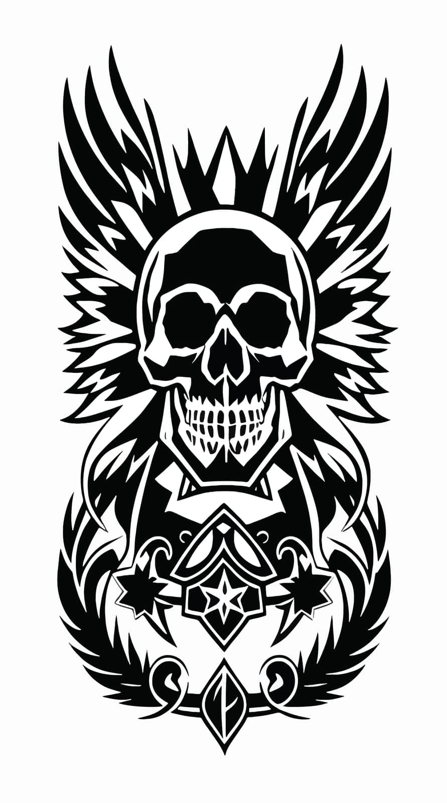 Great Skull Vector With Wings. Skull Vector by luisalfonso89