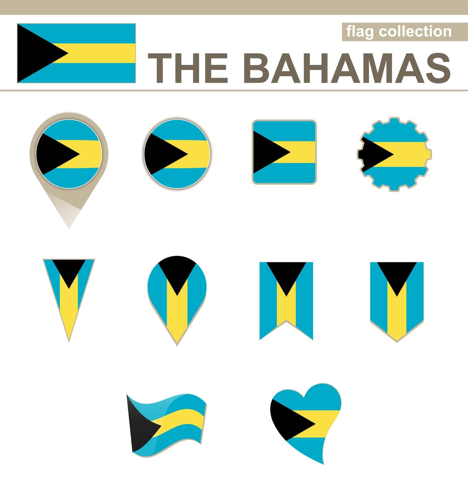 The Bahamas Flag Collection, 12 versions