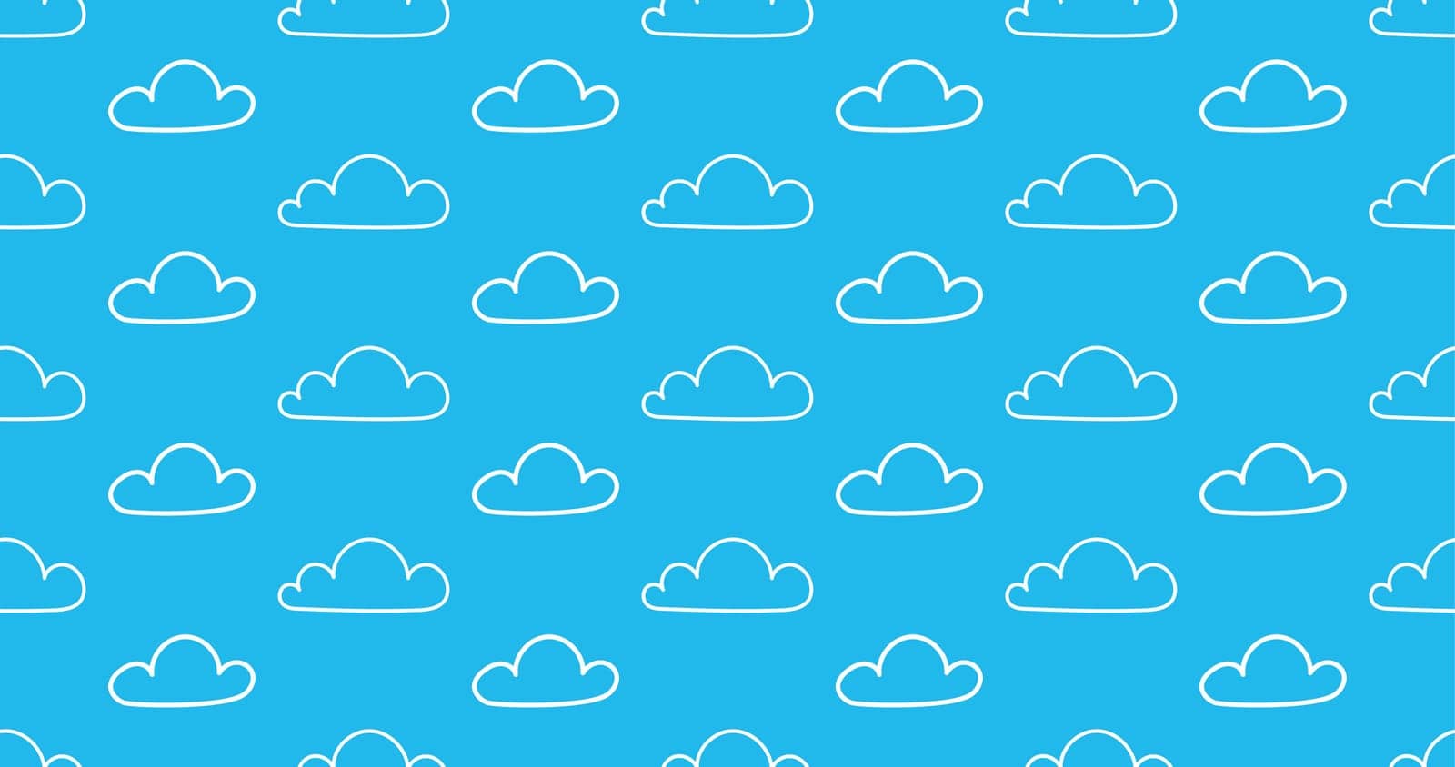 light blue sky white clouds pattern seamless vector background. Ornament can be used for gift wrapping paper, pattern fills, web page background