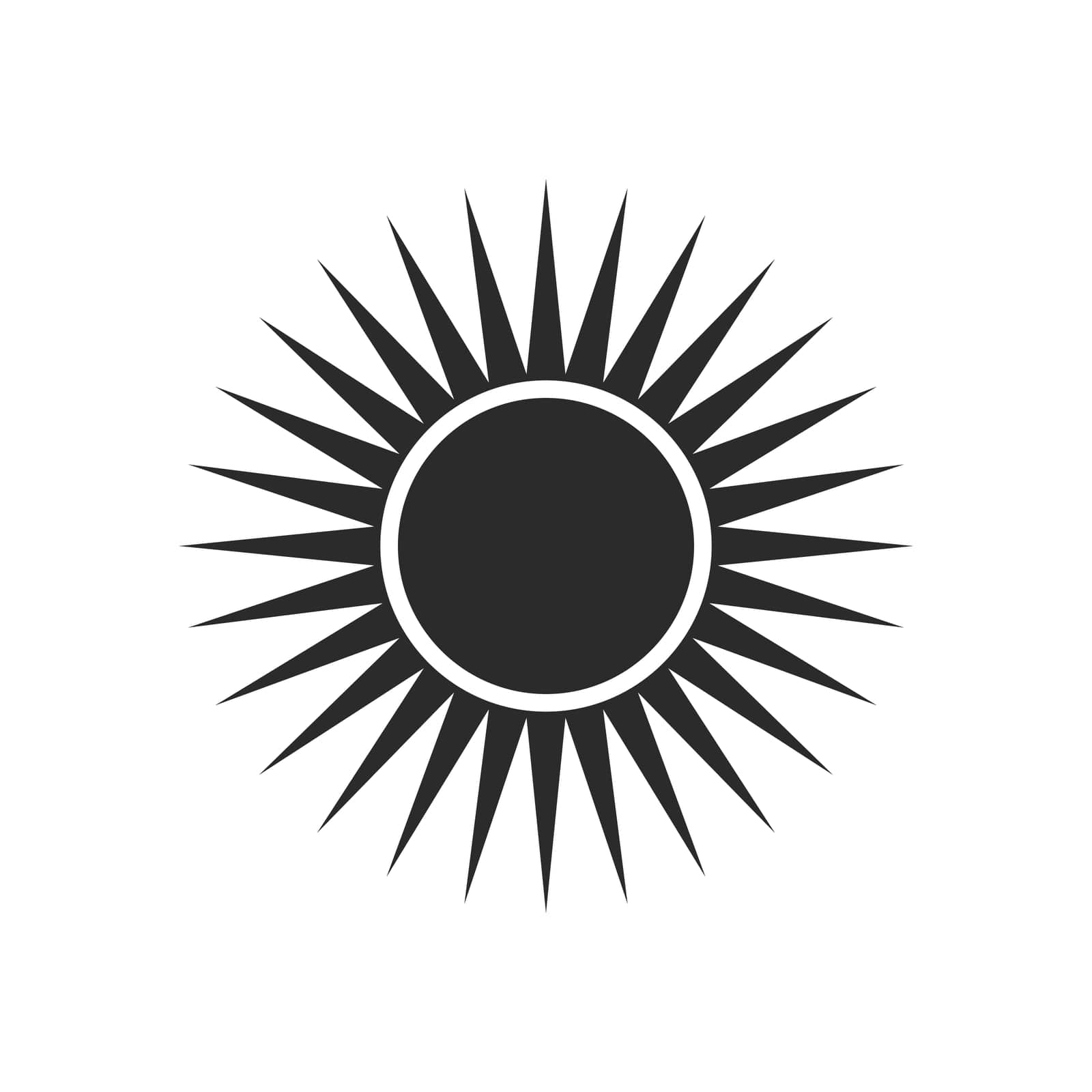 Sun silhouette icon set. Summer circle shape. Heat by Elena_Garder