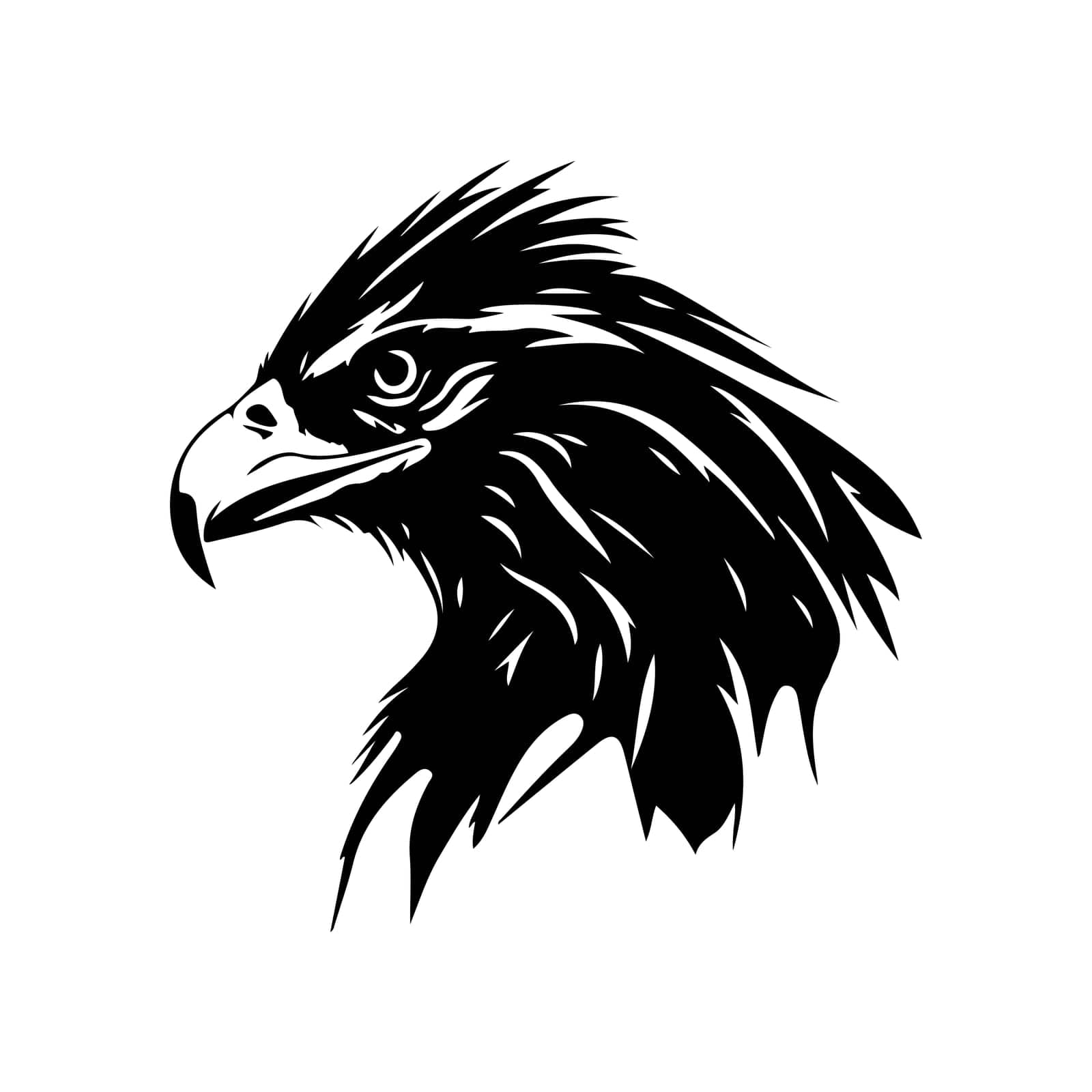 Eagle logo design. Abstract eagle head. Eagle face black emblem. by Chekman