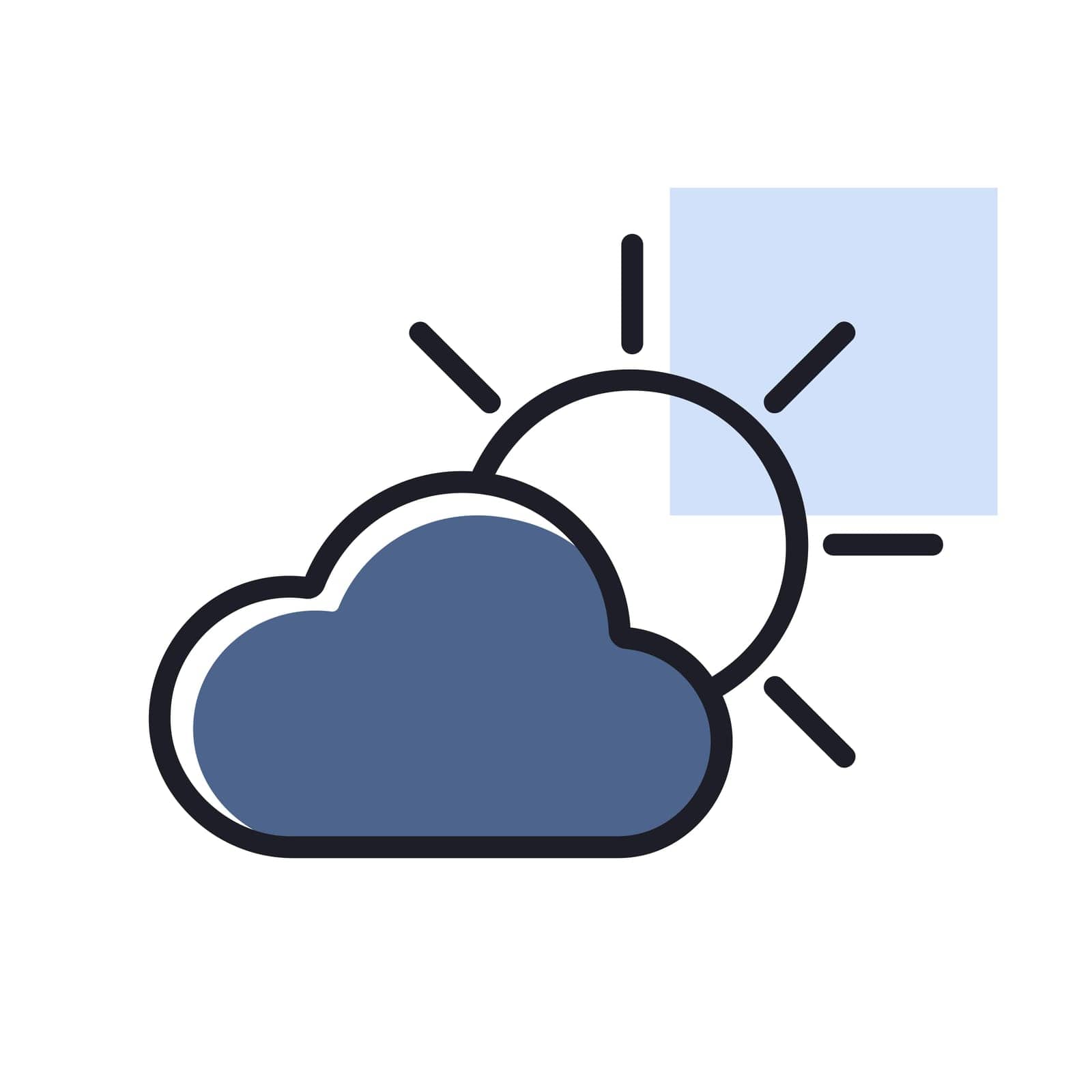 Sun and cloud vector icon. Weather sign by nosik