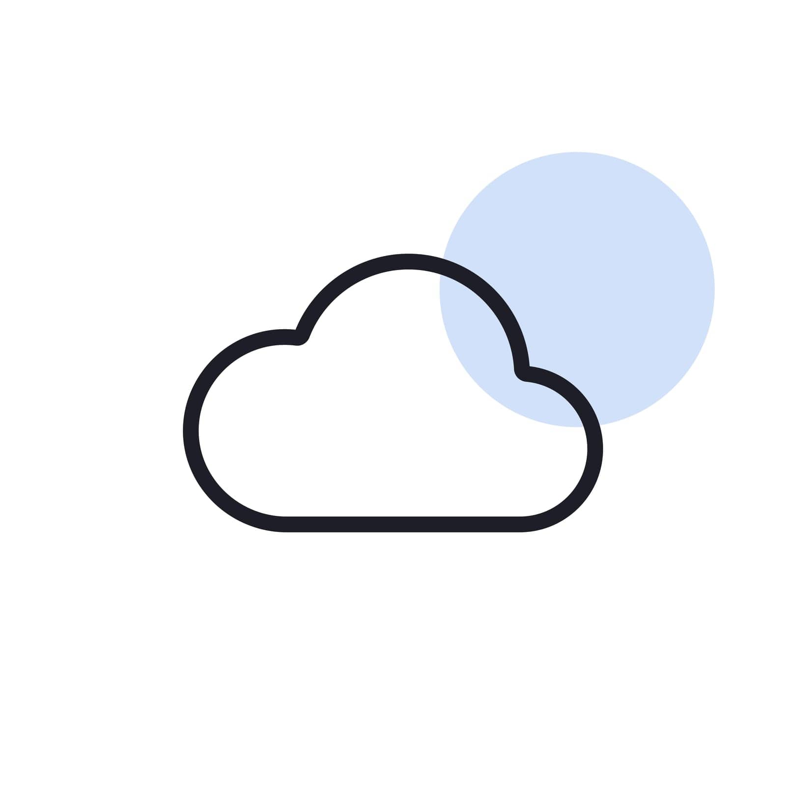 Cloud vector isolated flat icon. Weather sign by nosik