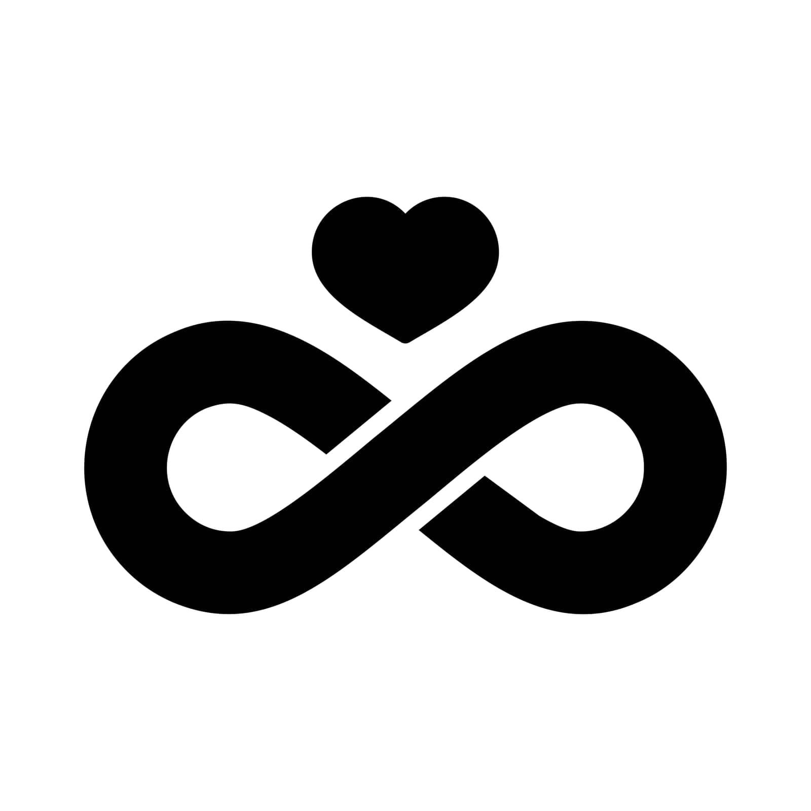 Infinity sign and heart symbol of eternal love by nosik