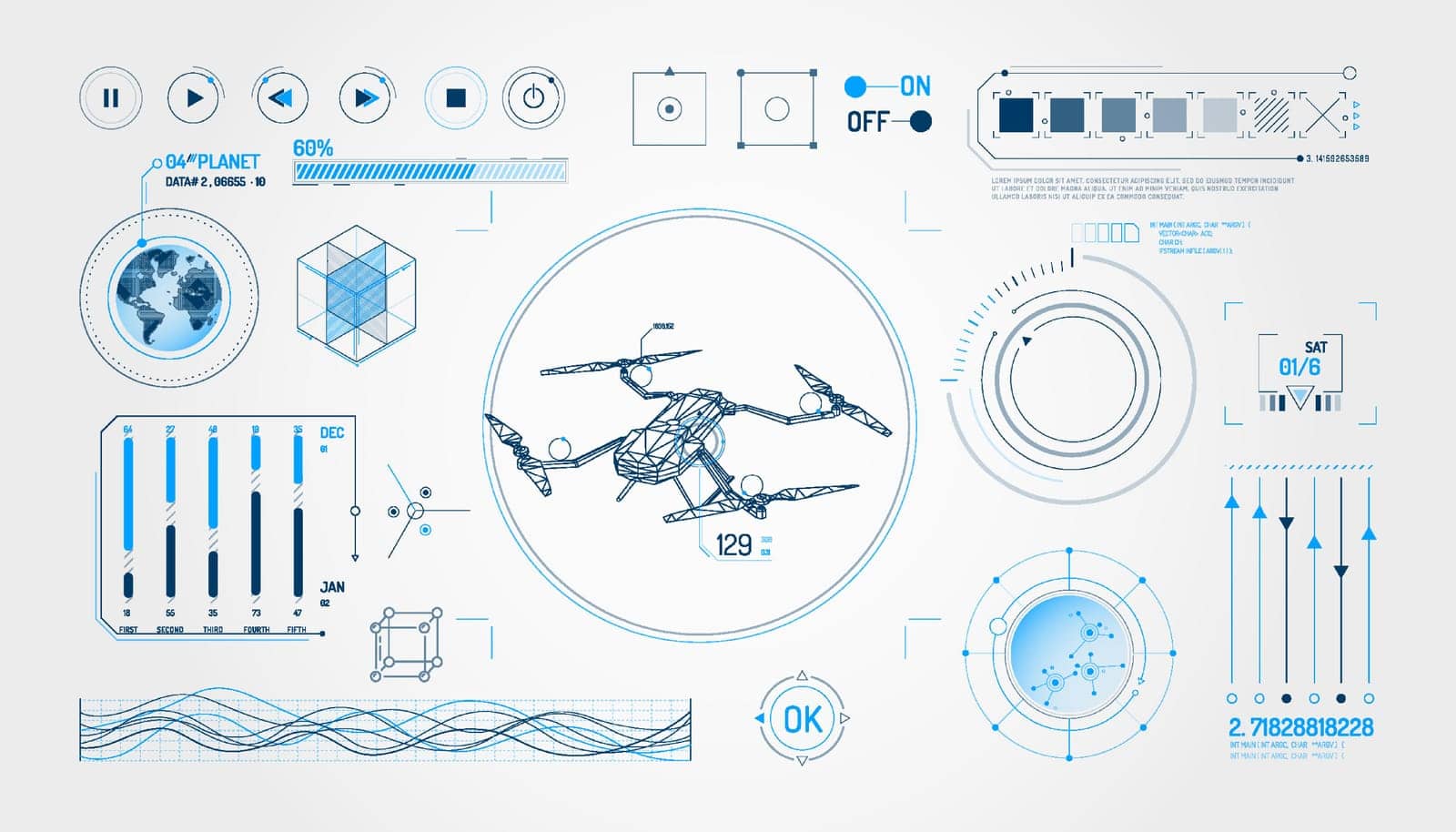 Set of infographic elements about drone and geolocation. by ConceptCafe