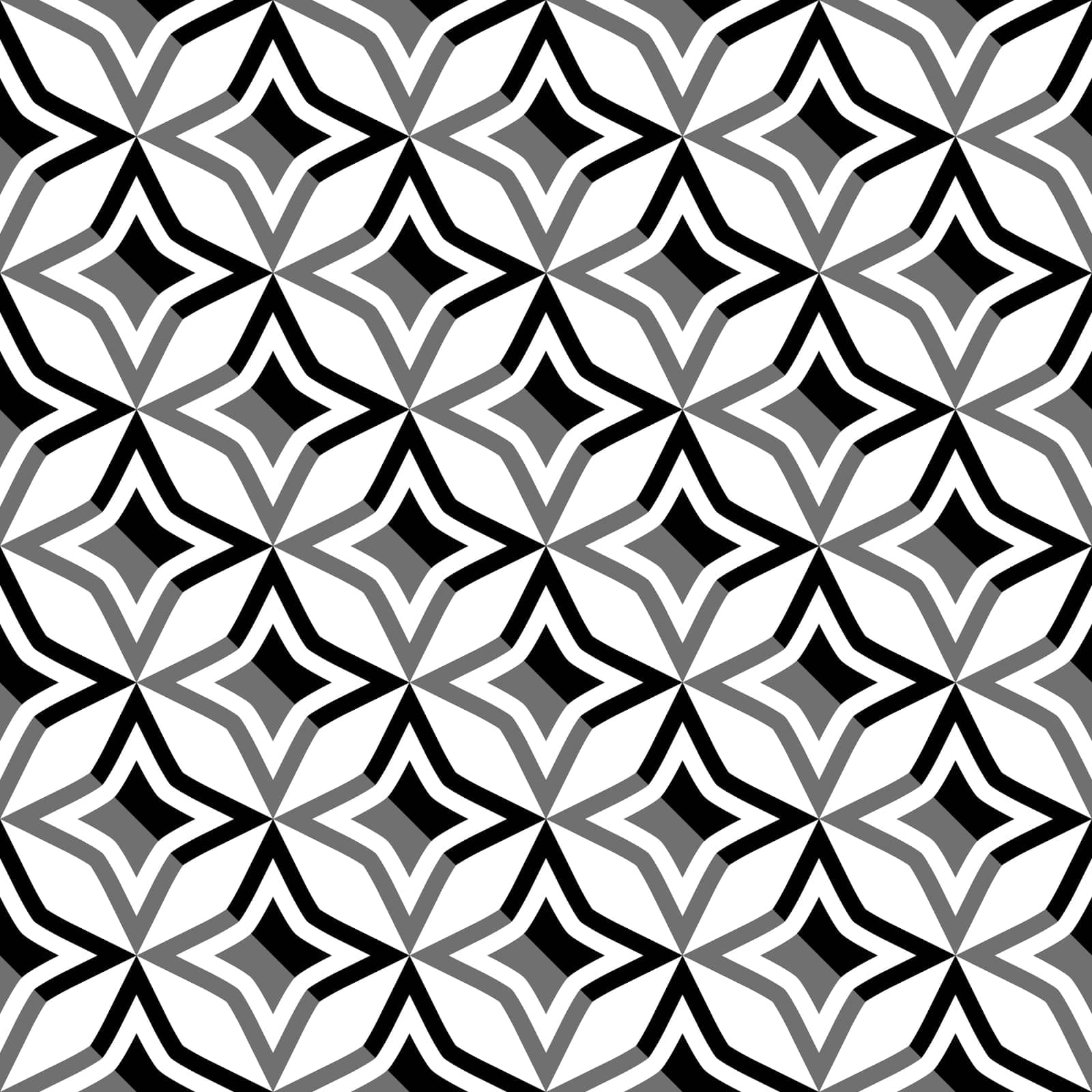 Abstract seamless pattern. Black quadrilateral on white background. Vector illustration by Olechka