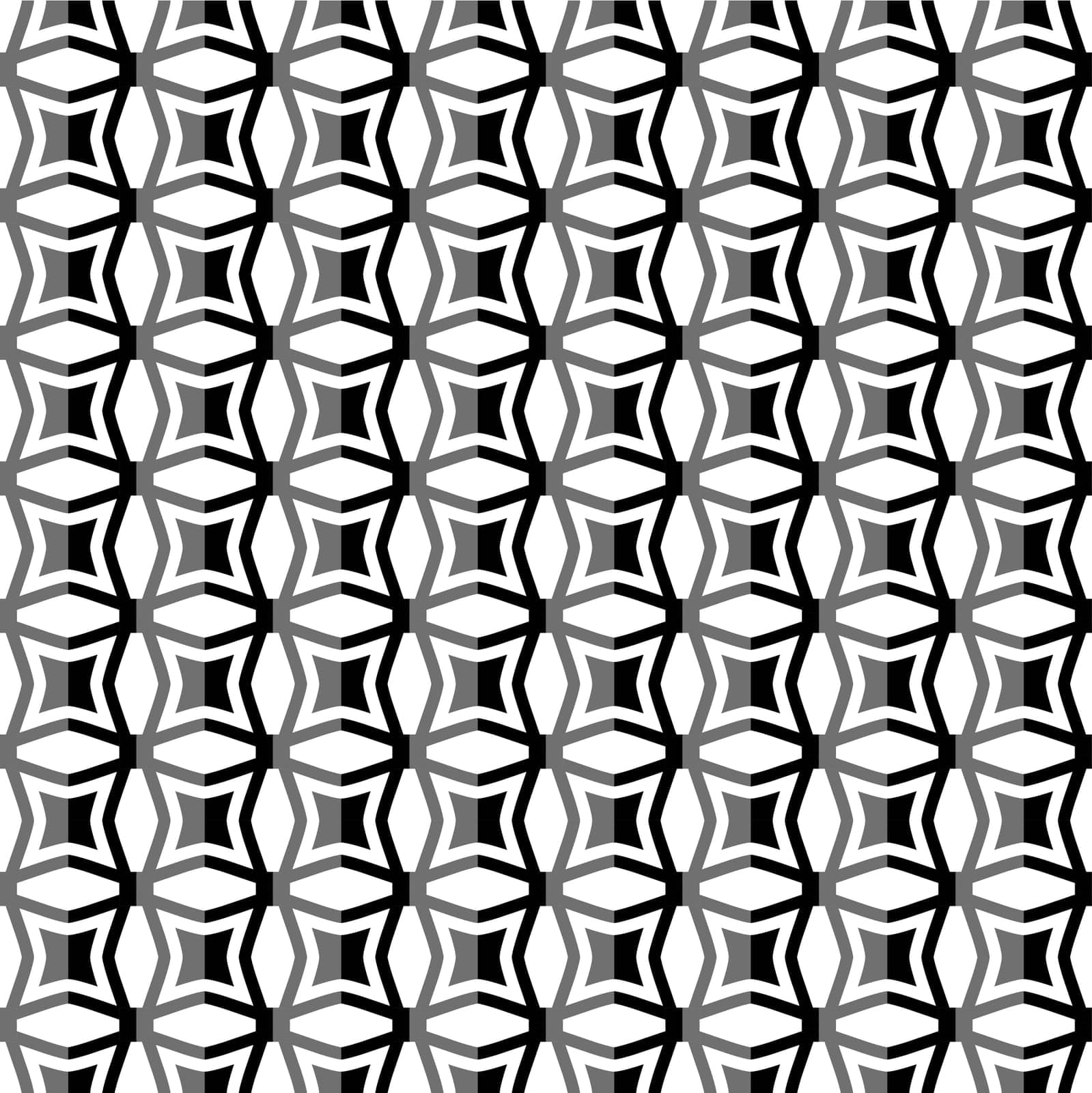 Abstract seamless pattern. Black quadrilateral on white background. Vector illustration by Olechka