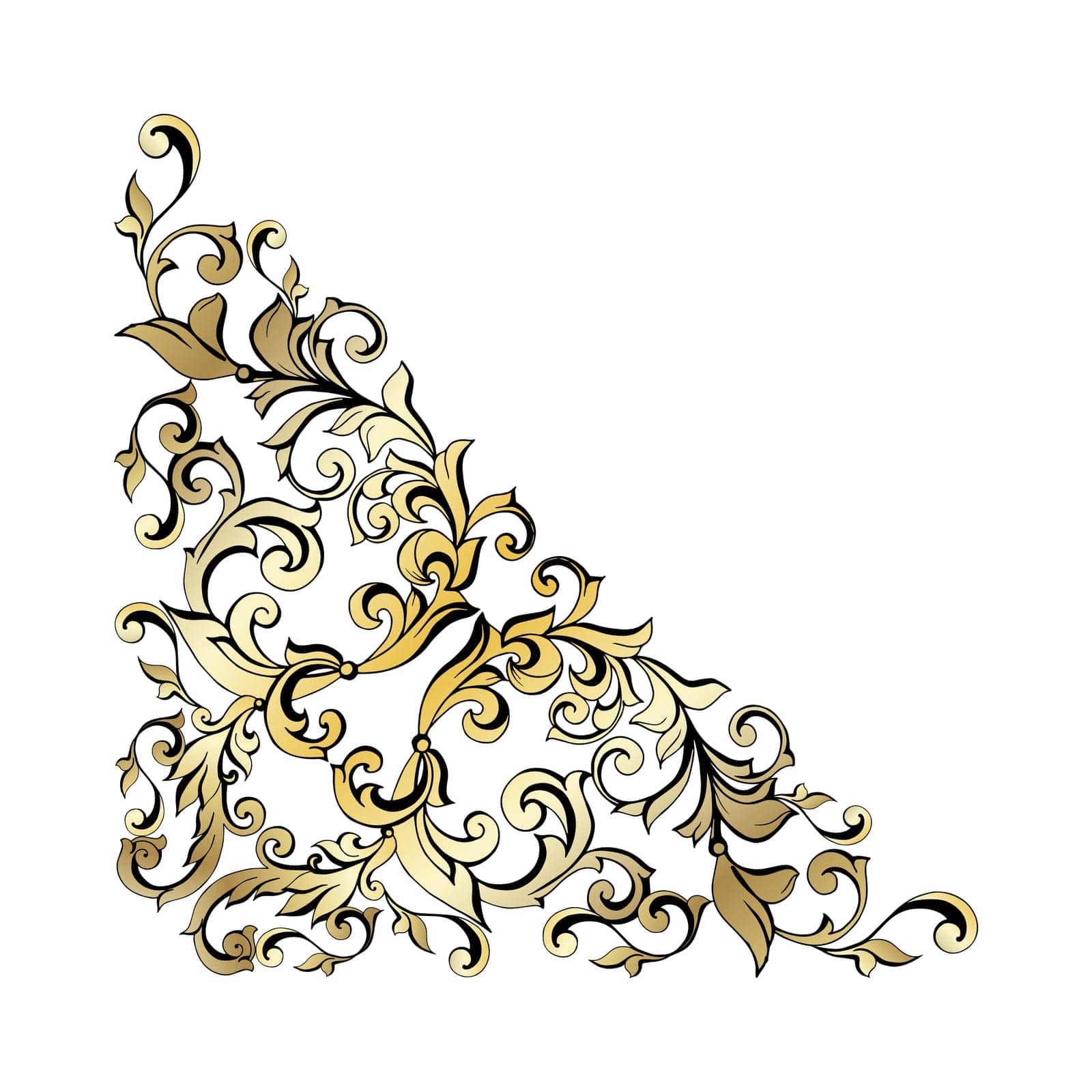 Vector damask vintage baroque scroll ornament swirl. Victorian monogram heraldic shield swirl. Retro floral leaf pattern border foliage antique acanthus calligraphy engraved tattoo.