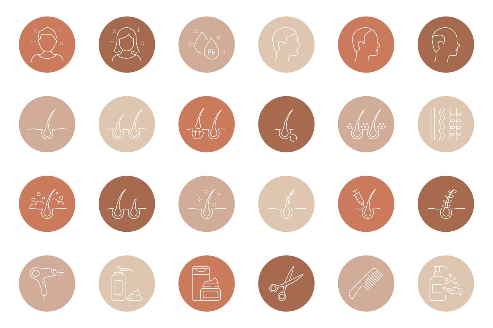 Highlights Line Icon Set. Stories Covers Linear Icons. Highlights for Beauty Bloggers, Barbershop or Hairdressing Salon. Outline Pictogram for Social Media. Vector Illustration by Toxa2x2