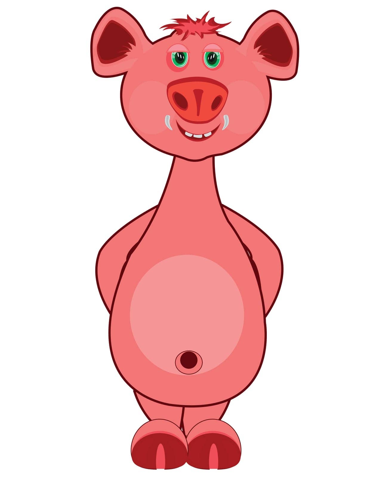 Cartoon piglet on white background is insulated by cobol1964