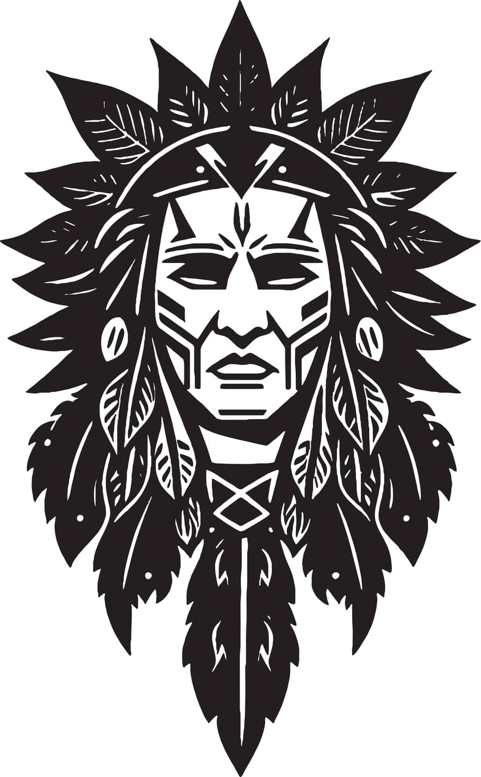 Native Indian American Tattoo. Indian Vector. Vector illustration