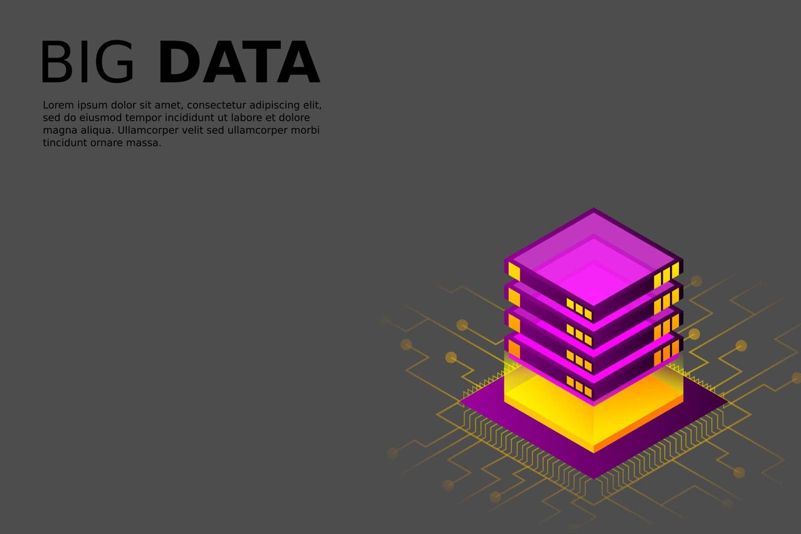 Concept of big data processing energy station of future server room rack data center by Aozora