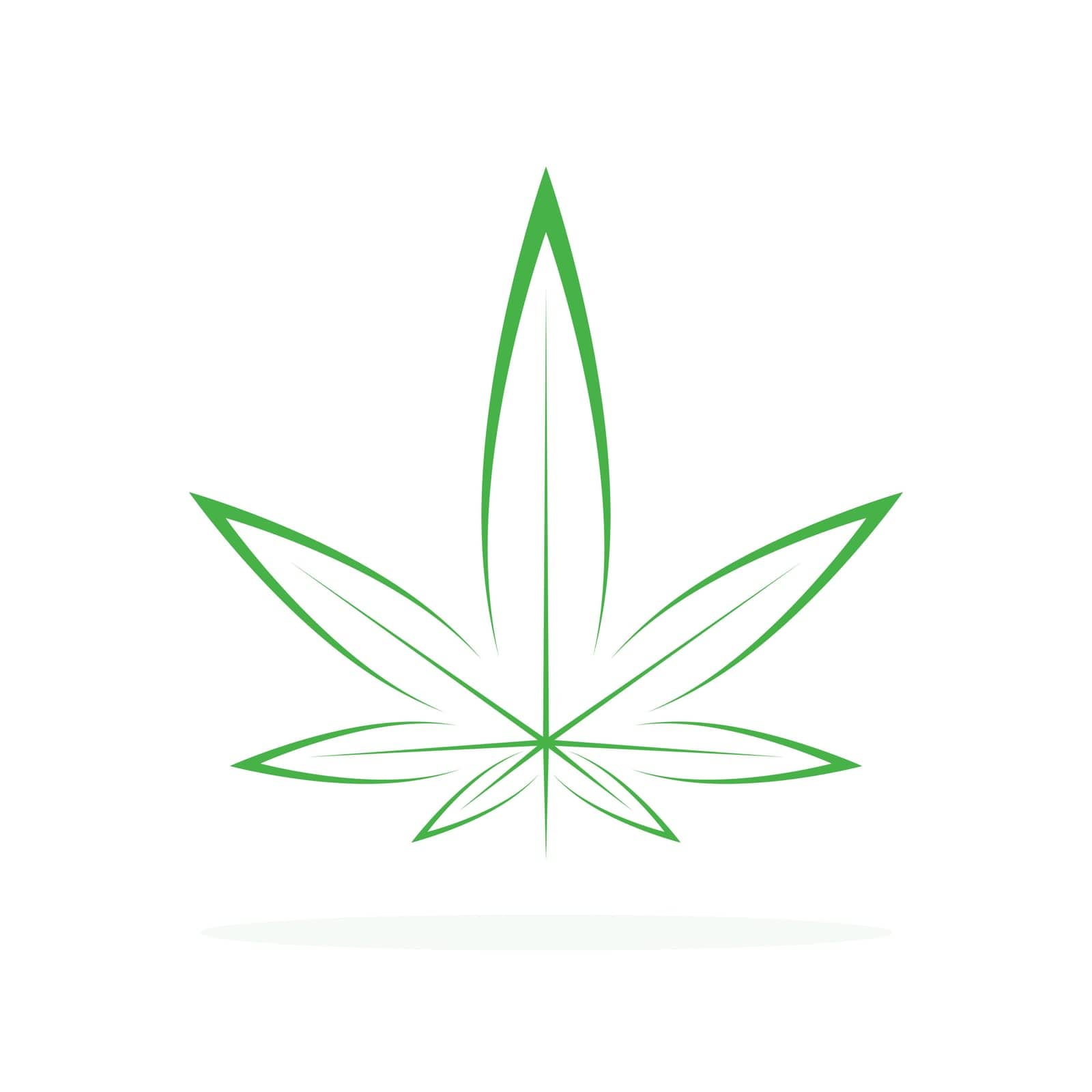 Cannabis vector icon. Green cannabis leaf logo. Medical marijuana leaf isolated.