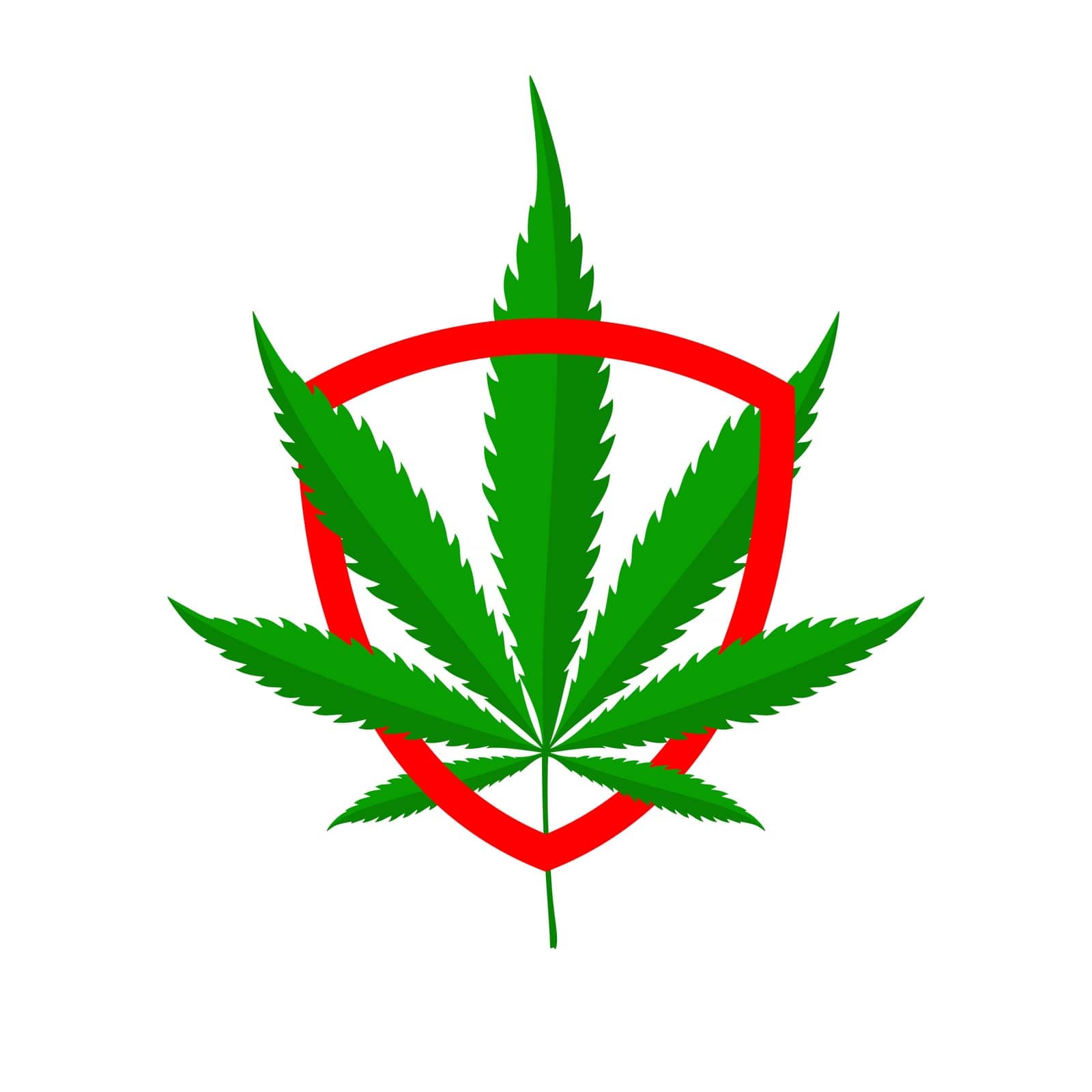 Shield with Cannabis or marijuana leaves. by Chekman