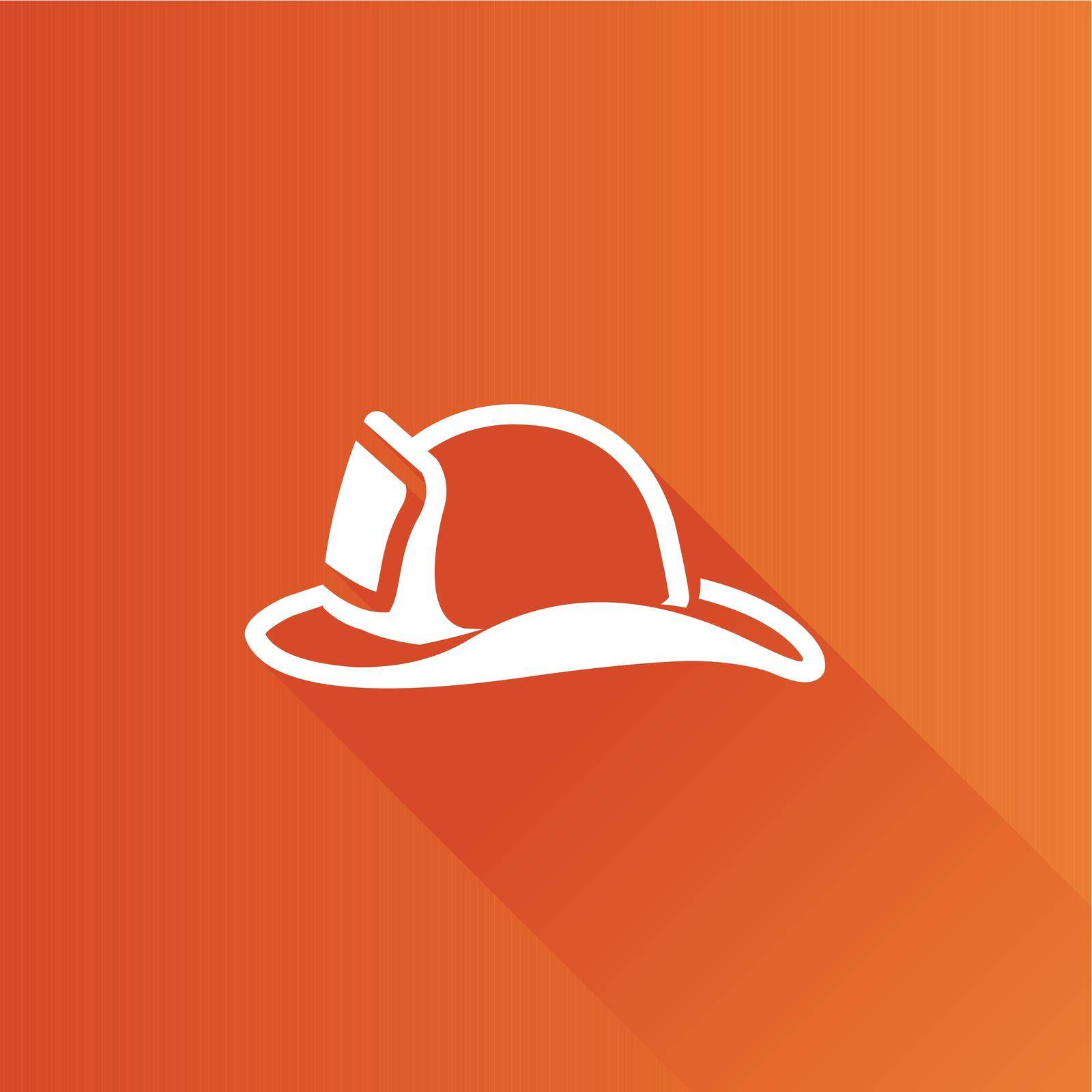 Fireman hat icon in Metro user interface color style. Helmet firefighter equipment