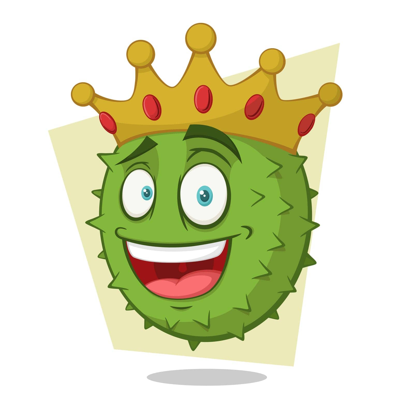 Durian King Cartoon Character With Crown