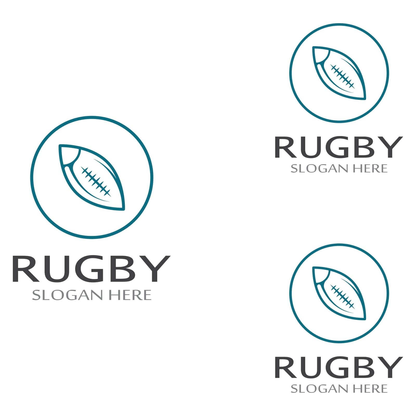 Rugby ball logo. Using a vector illustration template design concept. Can be used for sports logos and a team logo by Mrsongrphc