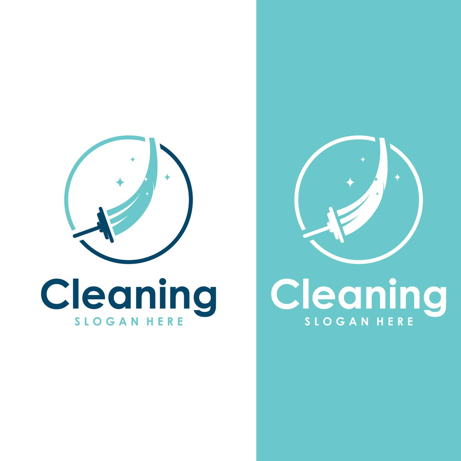 Cleaning logo, cleaning protection logo and house cleaning logo.With a template illustration vector design concept. by Mrsongrphc