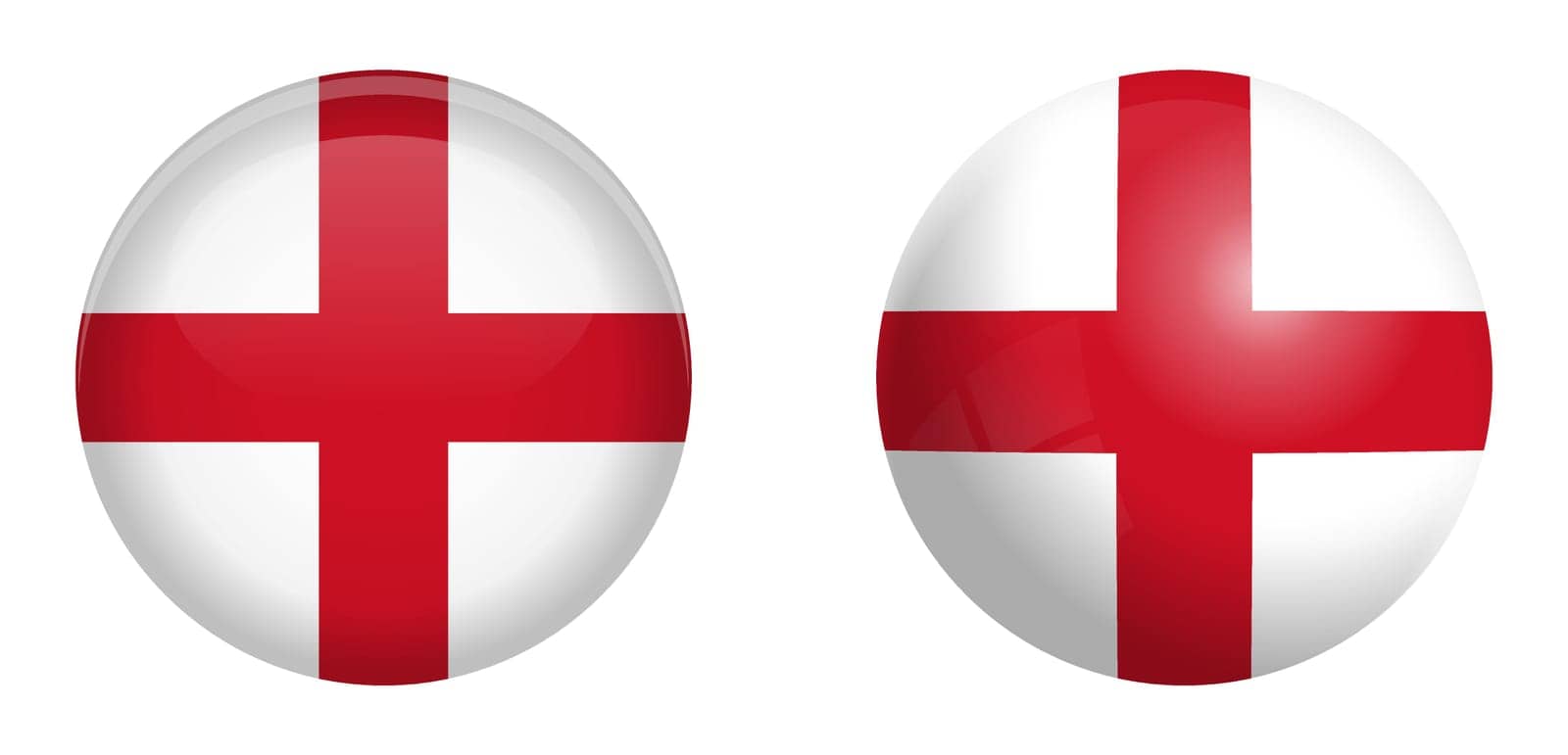 England flag under 3d dome button and on glossy sphere / ball. by Ivanko
