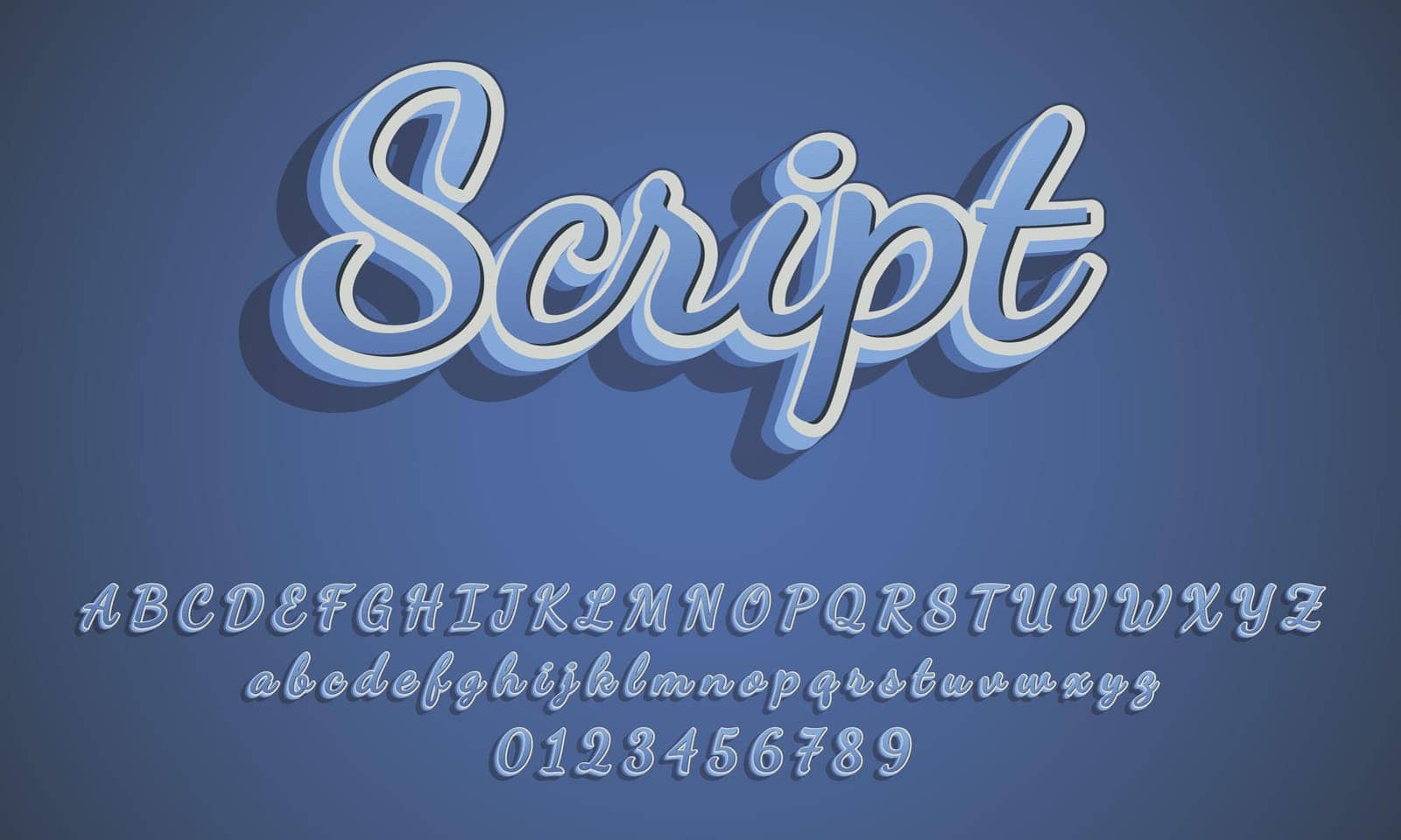 3D Script Text effect, Editable Text Style by Aozora