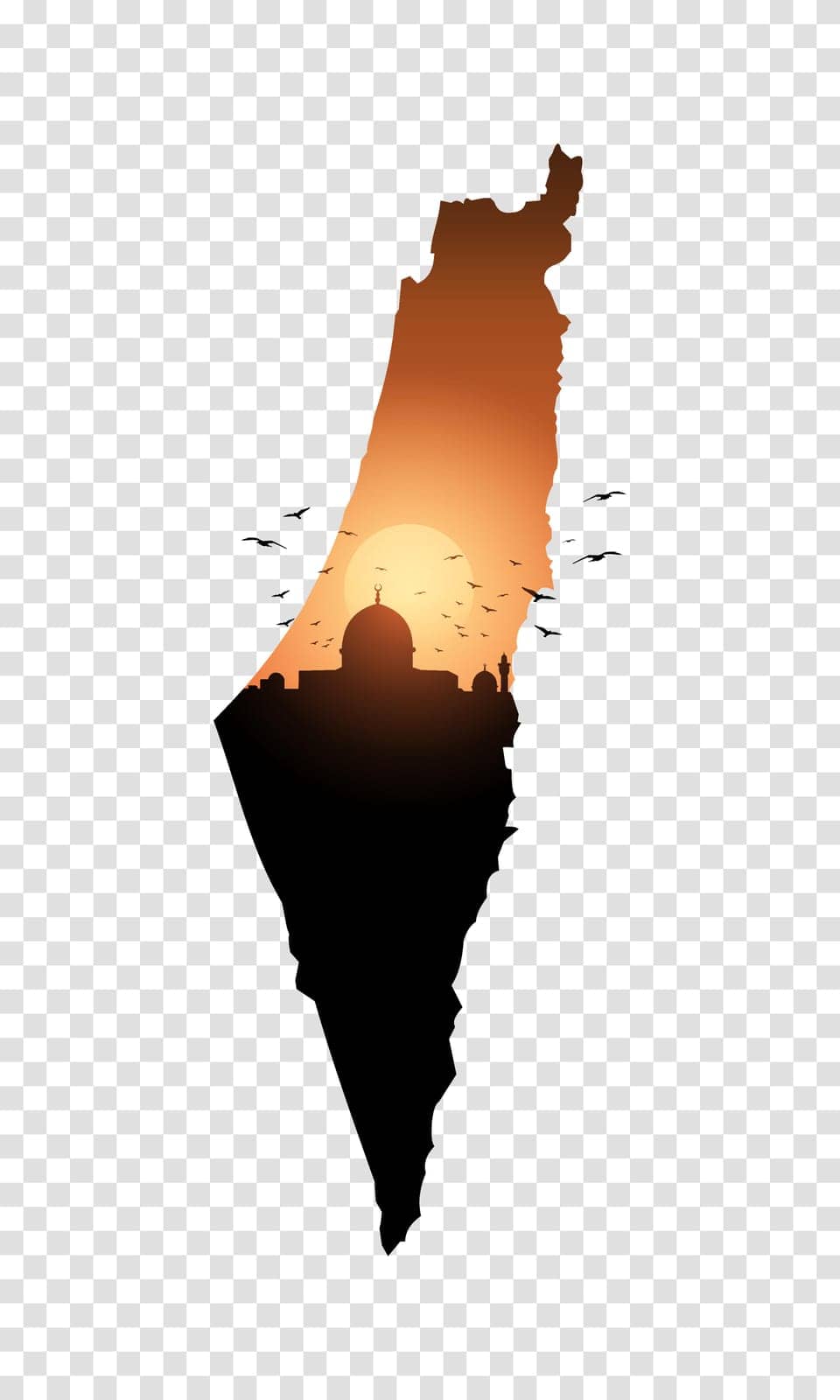 Vector map of palestine. Vector illustration by Aozora