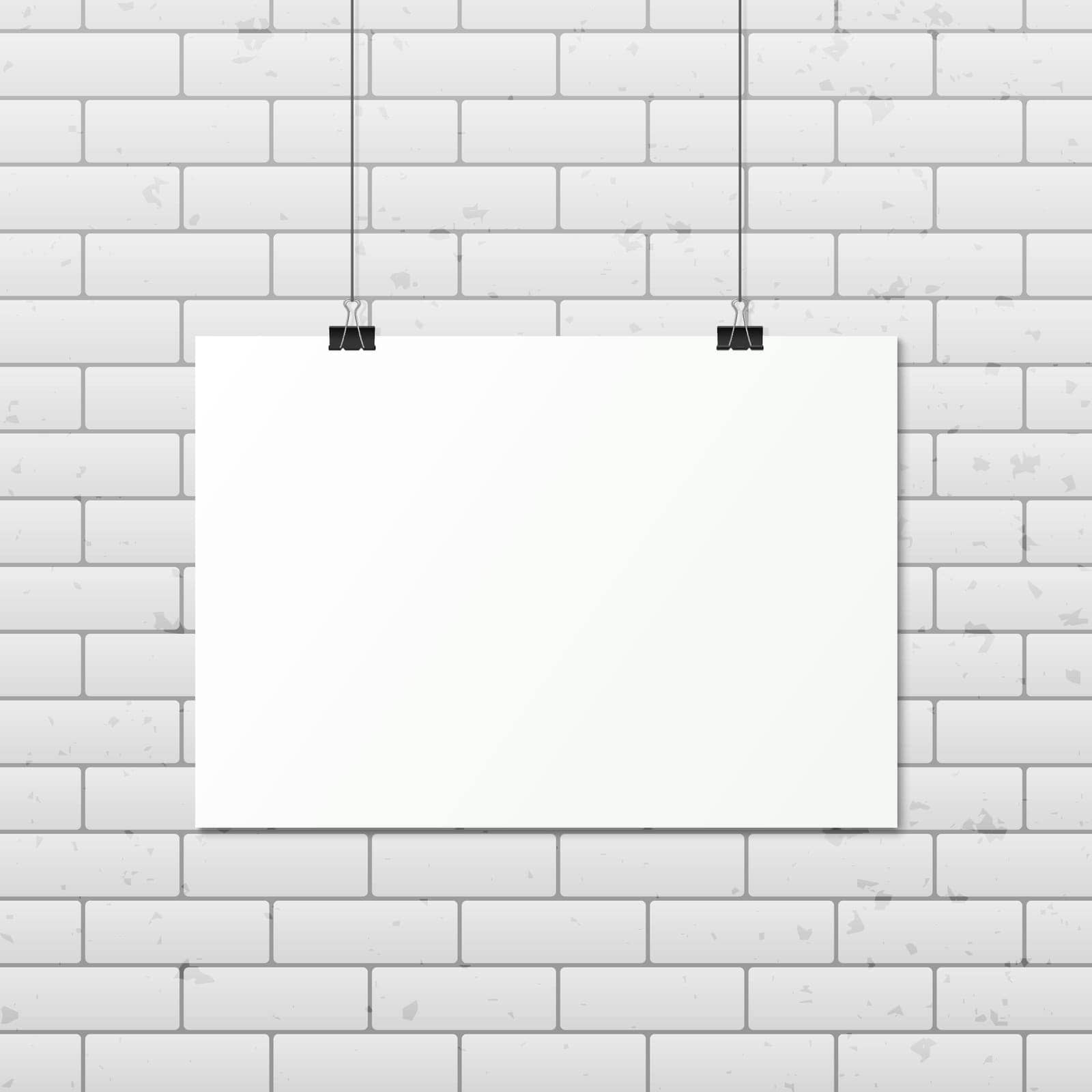 White horizontal poster A4 on a rope. by Gomolach