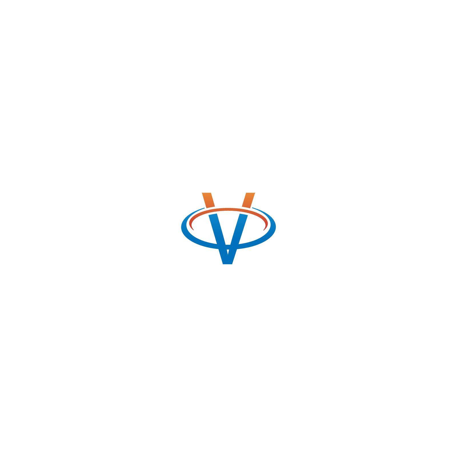 V Letter circle Logo, Concept Letter V + icon circle