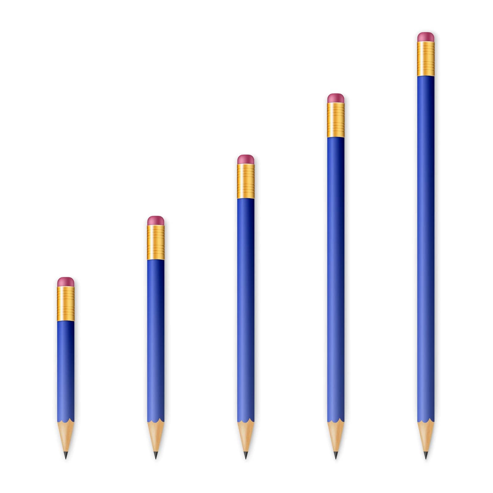 Blue wooden sharp pencils by Gomolach