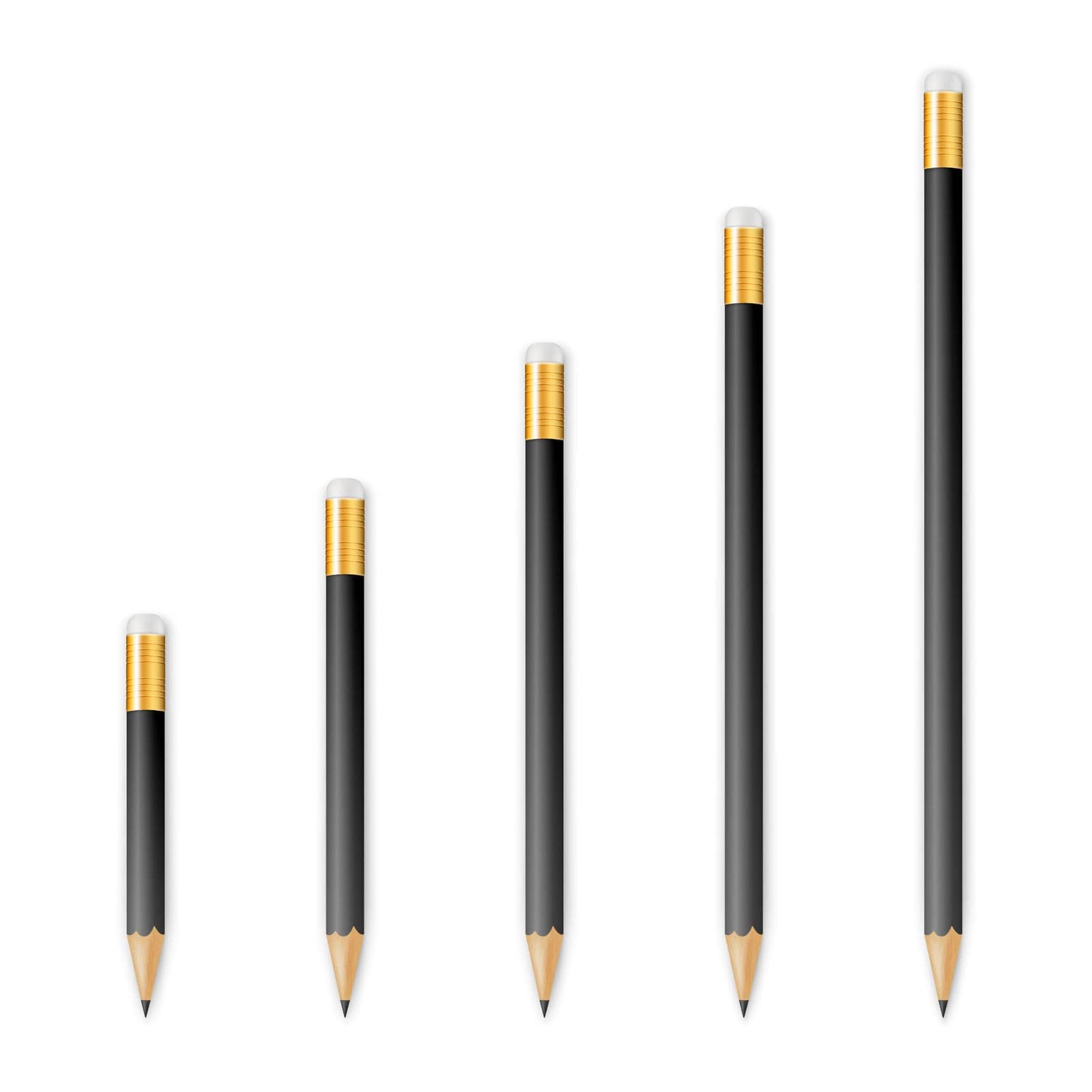 Black wooden sharp pencils by Gomolach