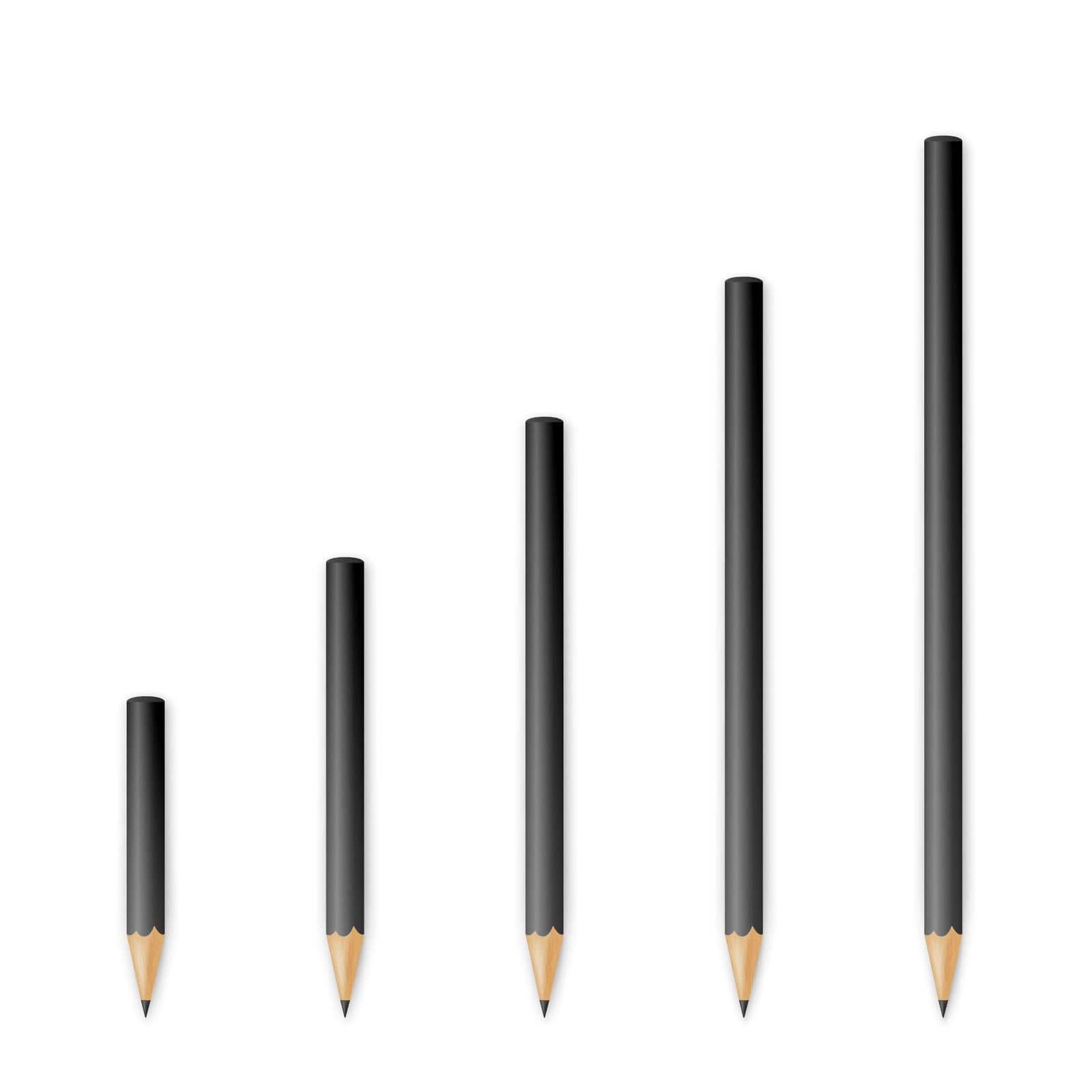 Black wooden sharp pencils by Gomolach