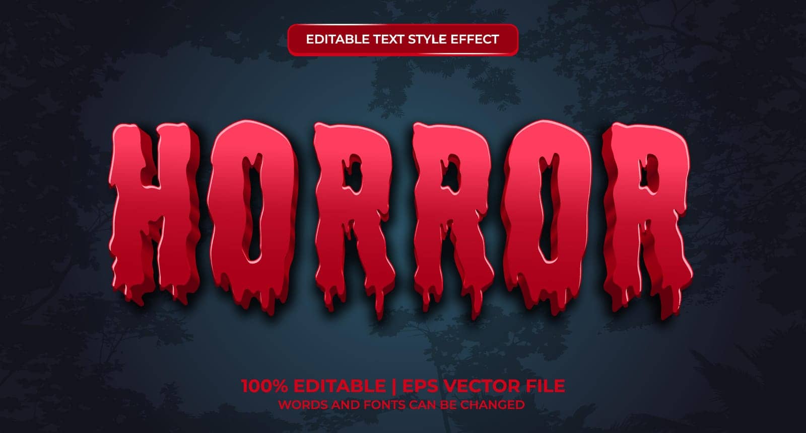 Horror editable text effect. Blood text style 