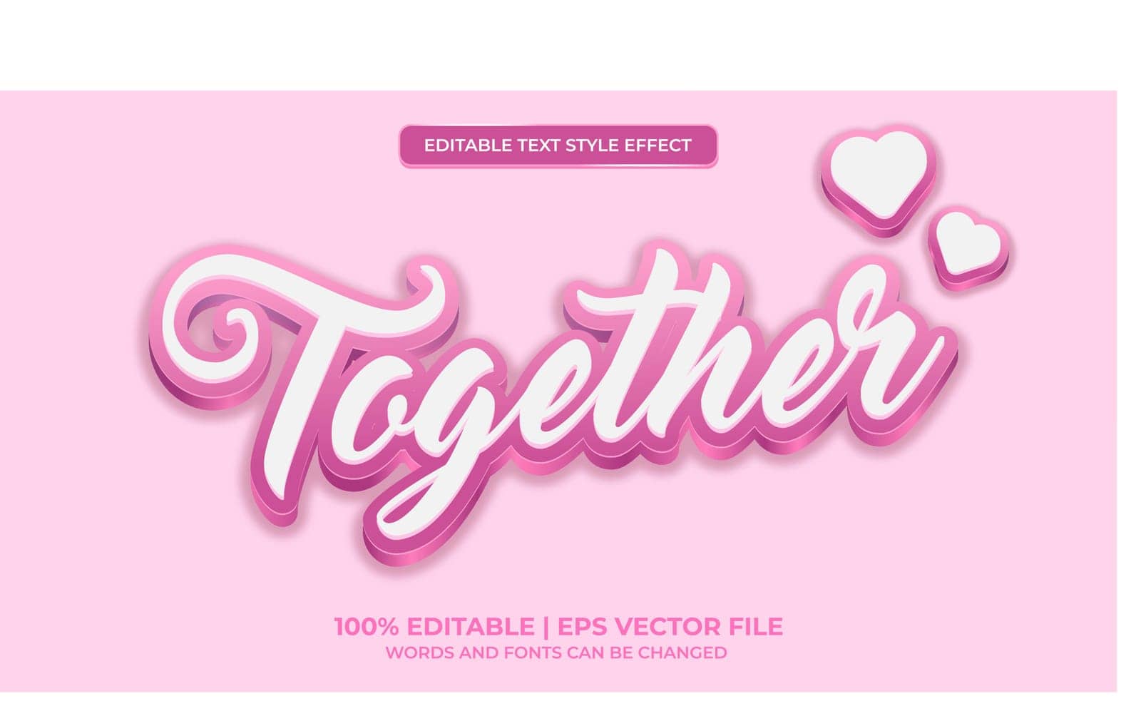 Editable text style effect - love text style by Aozora