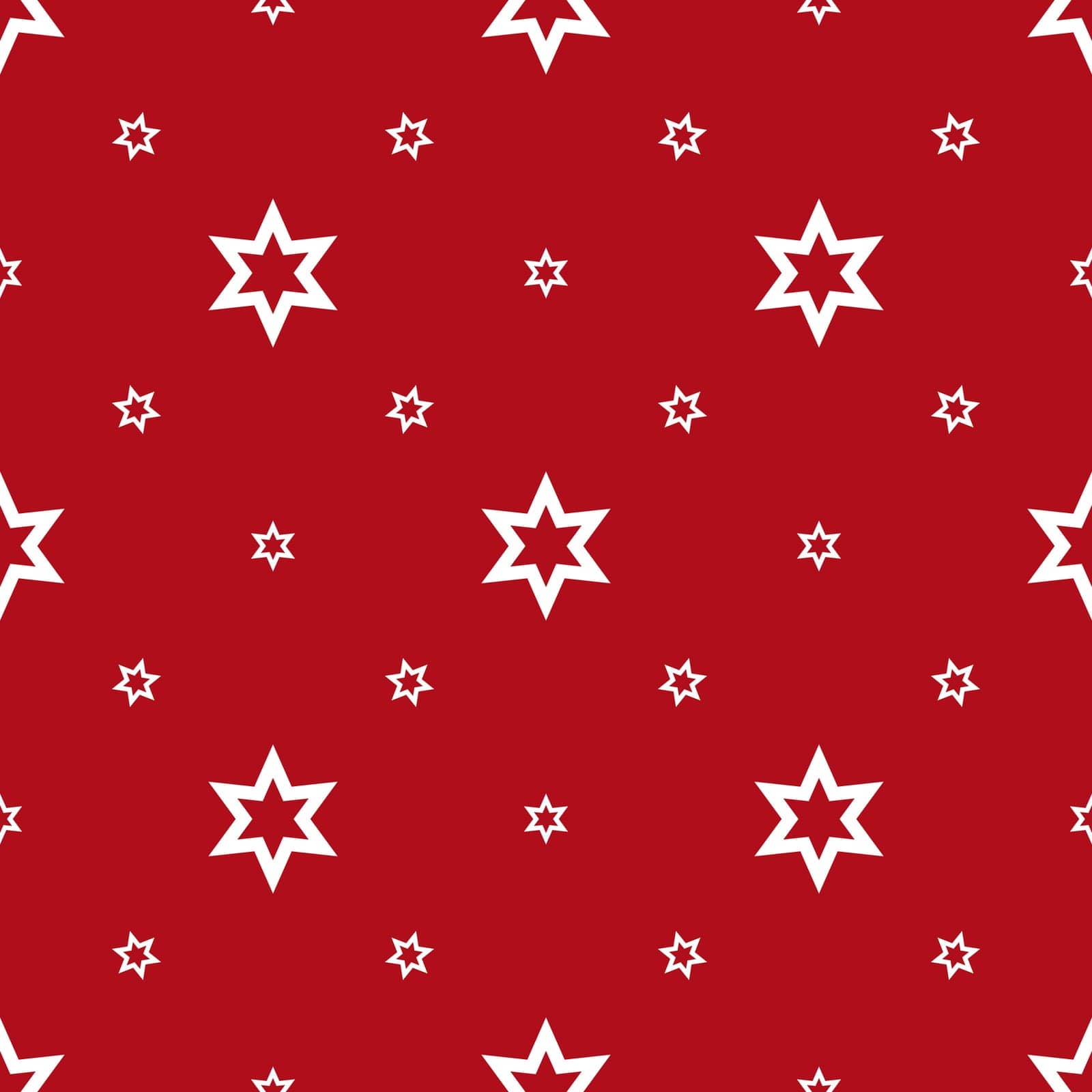 Seamless pattern of white stars on a red backdrop by Dustick