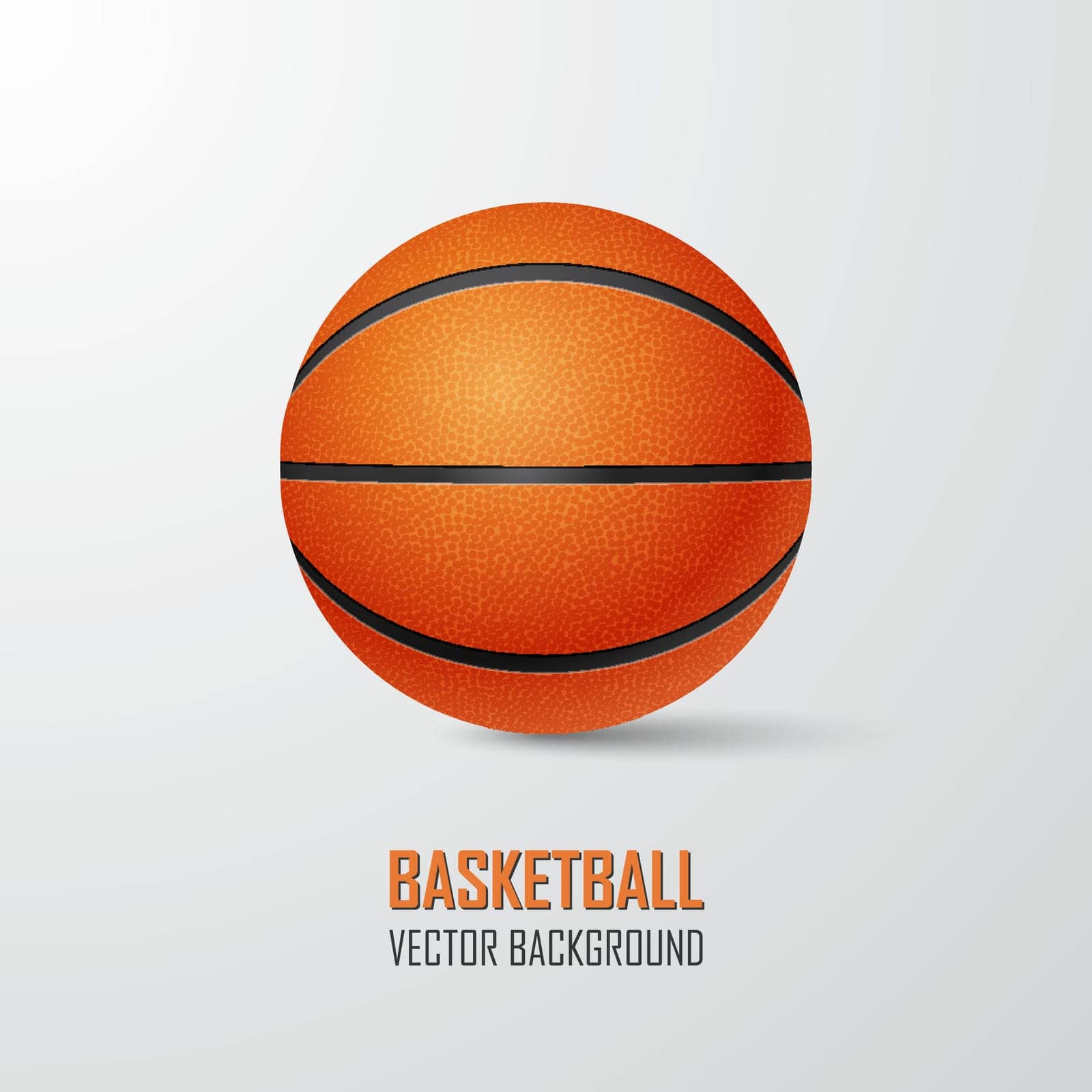 Basketball background with place for text- single ball on a light background. Vector EPS10 illustration.