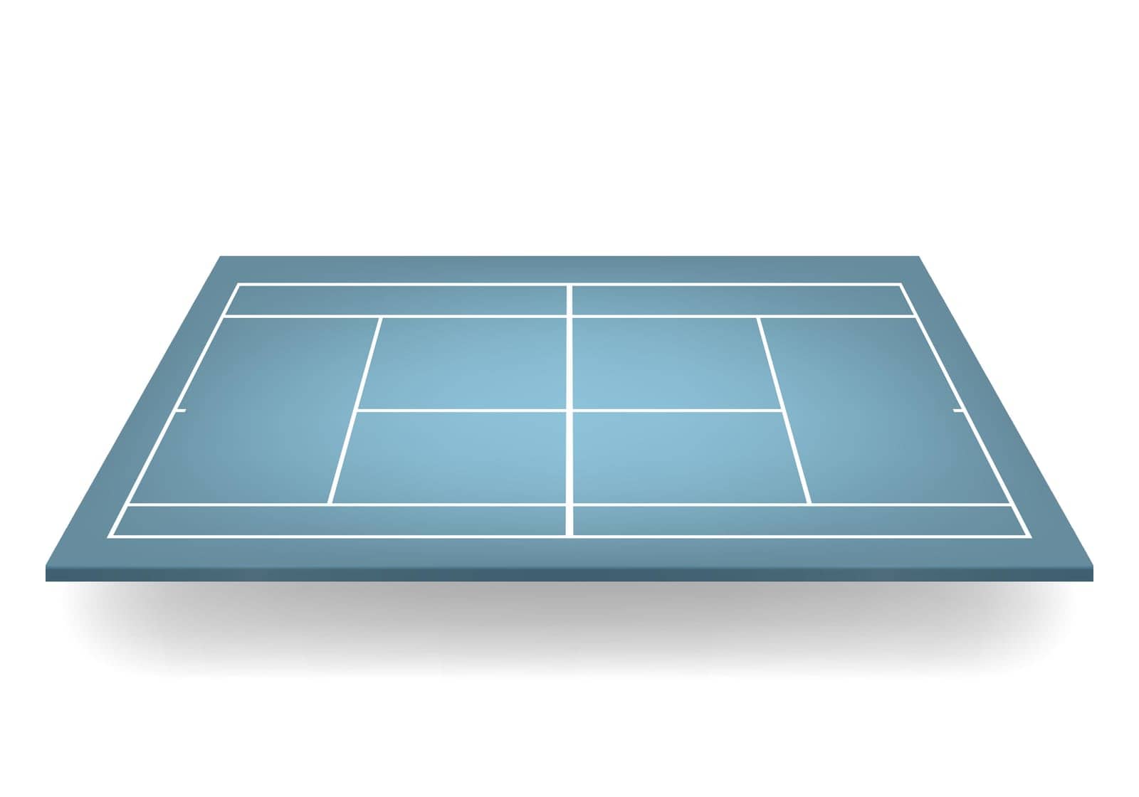 Blue 3d tennis court. Vector EPS10 illustration.