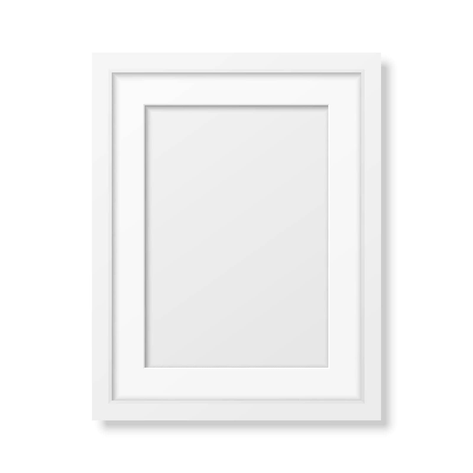 Realistic white frame A4 isolated on white. It can be used for presentations. Vector EPS10 illustration.