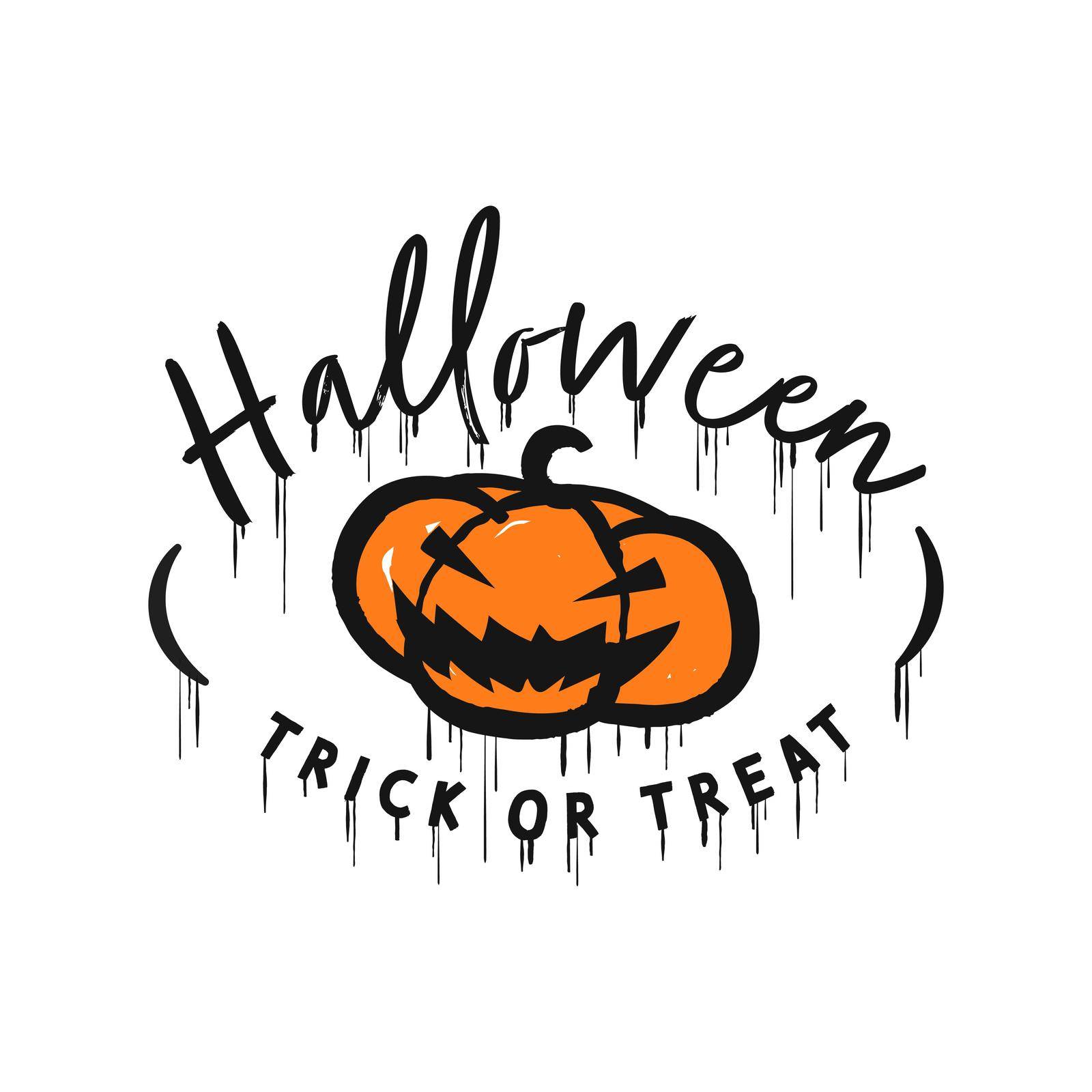Halloween trick or treat  lettering. Happy halloween text banner.