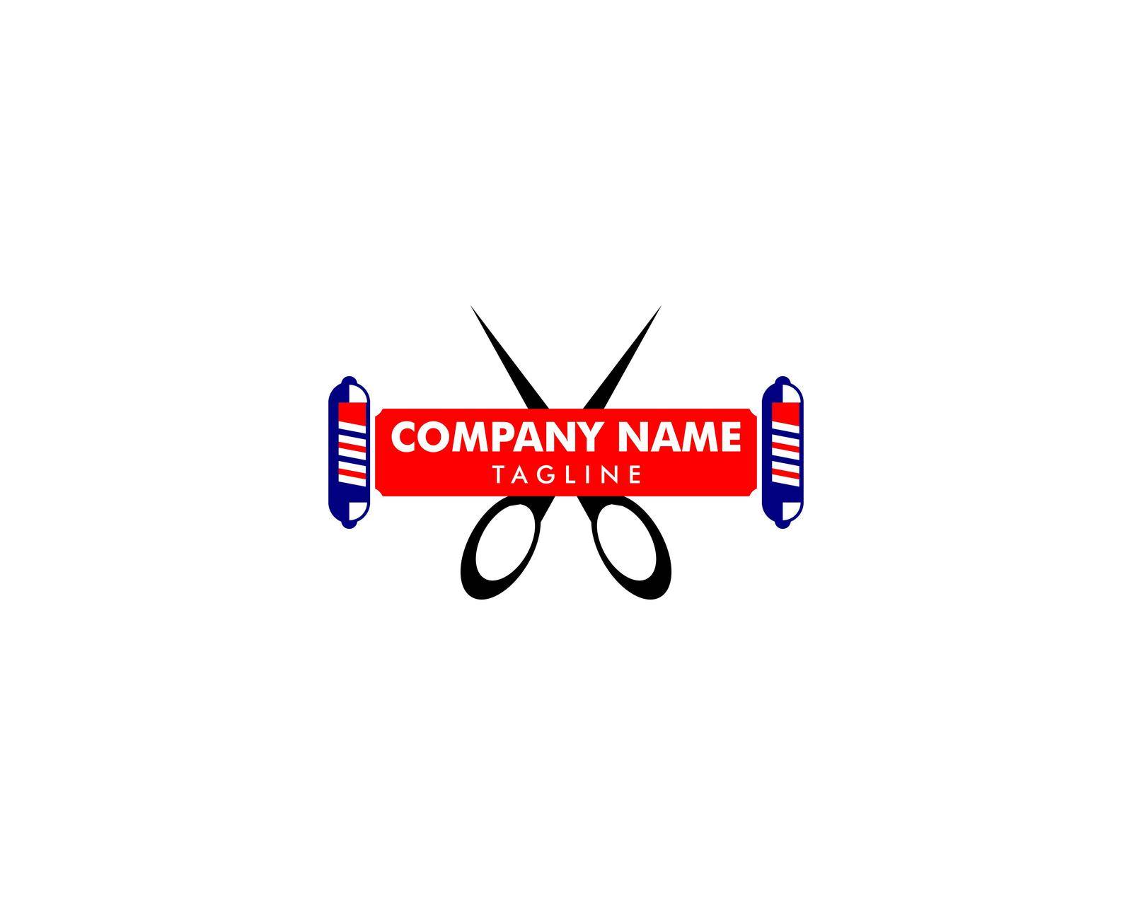 Barber shop logo design vector