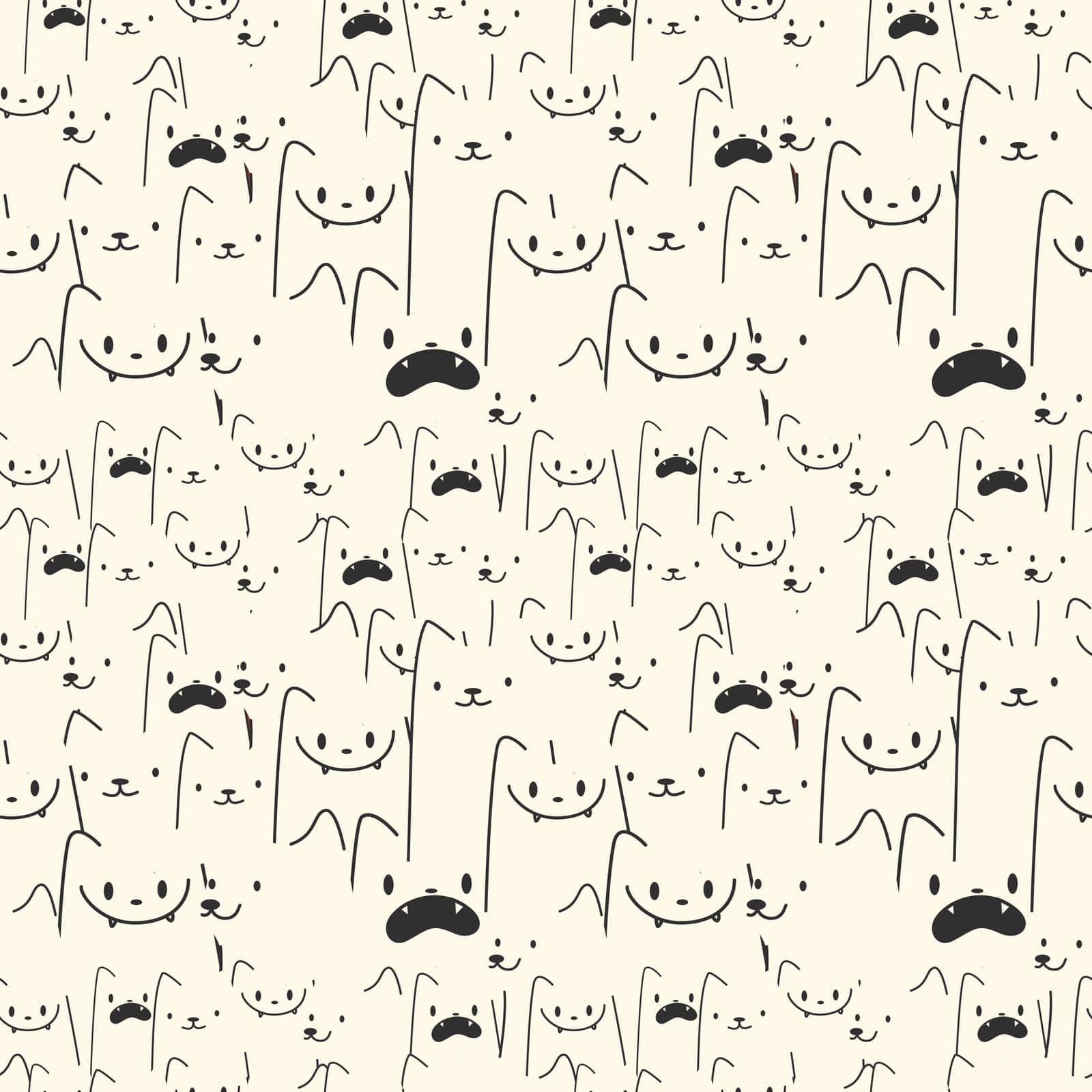 Pattern domestic cat.Cute animals seamless pattern by malyhanka