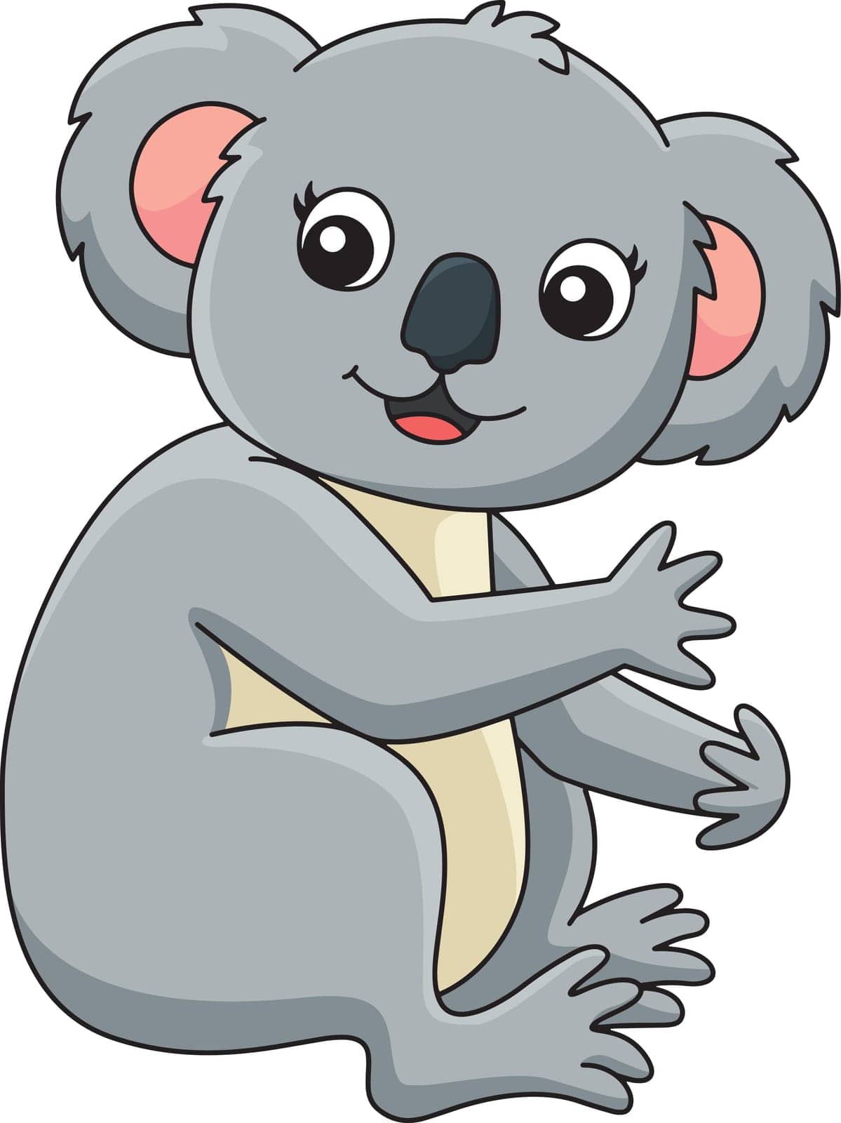 This cartoon clipart shows a Koala illustration.