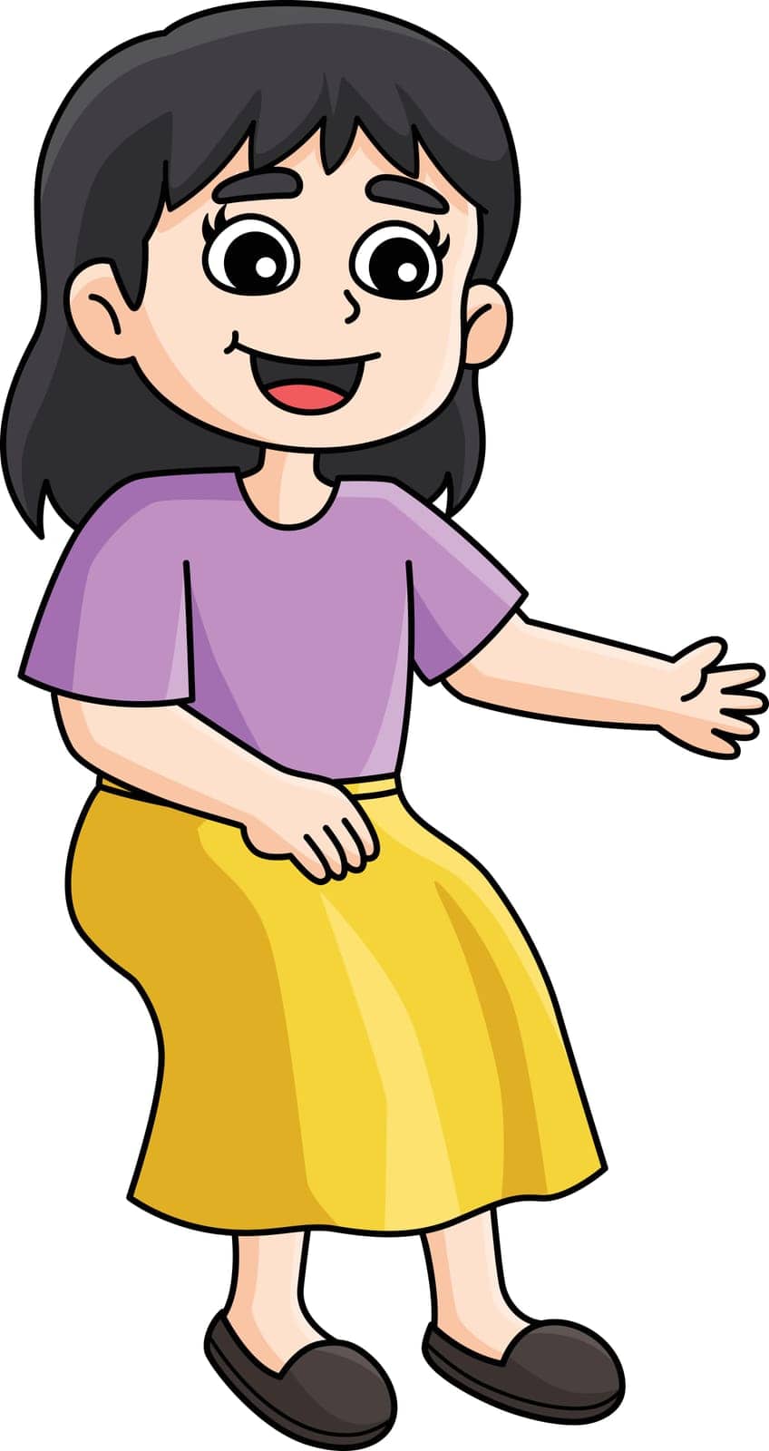 This cartoon clipart shows a Sitting Mother illustration.