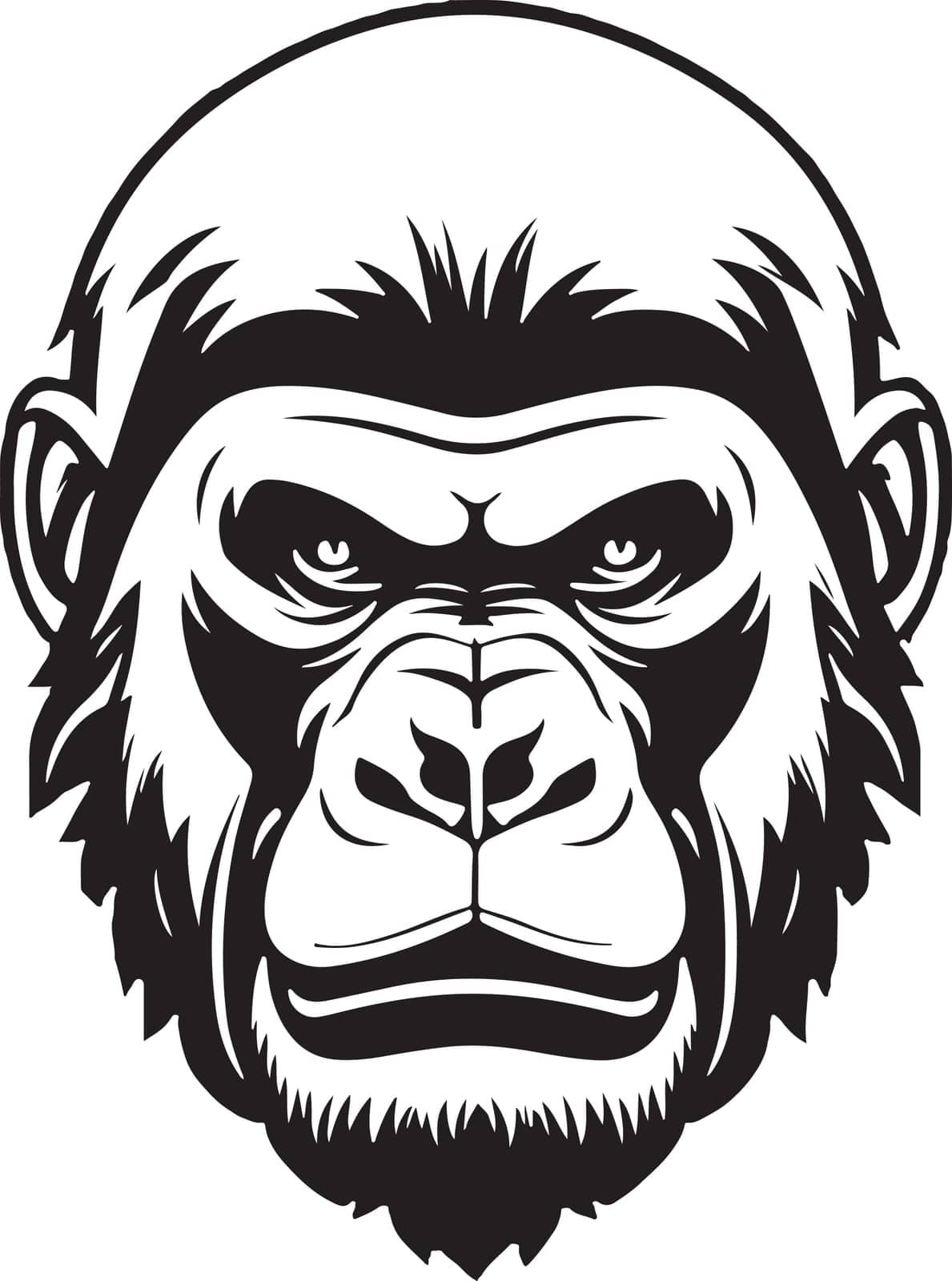 Pretty and powerful gorilla emblem art vector. Vector illustration