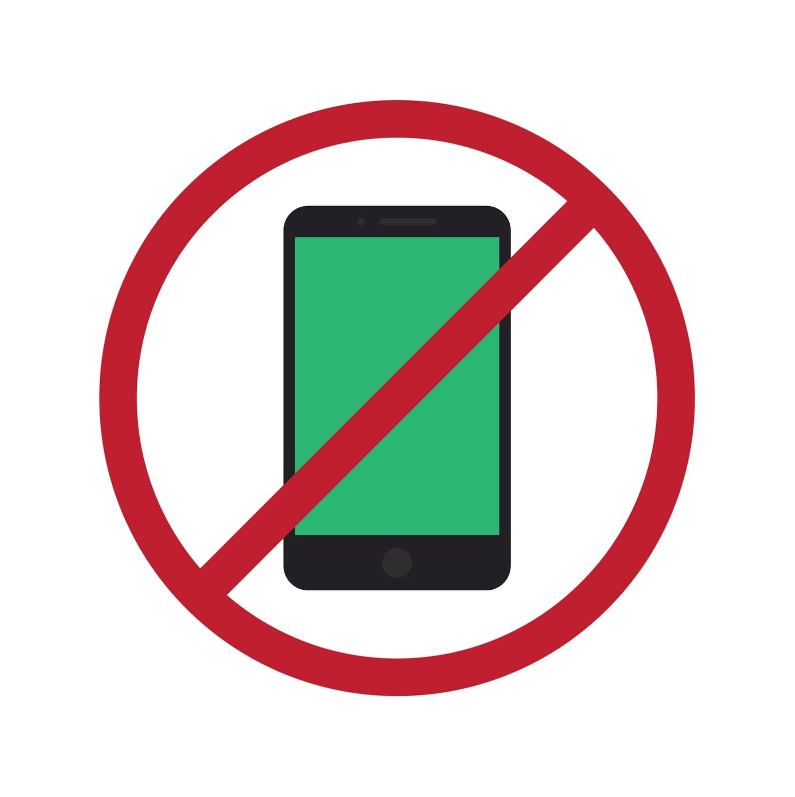 Phone Not Allowed icon vector image. by ICONBUNNY