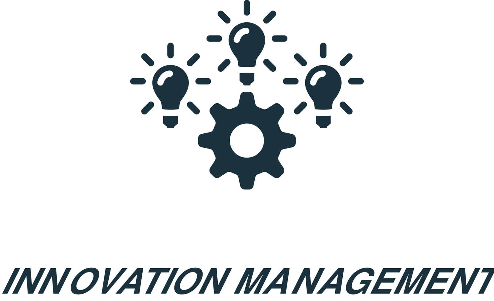 Innovation management icon. Monochrome simple sign from business concept collection. Innovation management icon for logo, templates, web design and infographics. by simakovavector