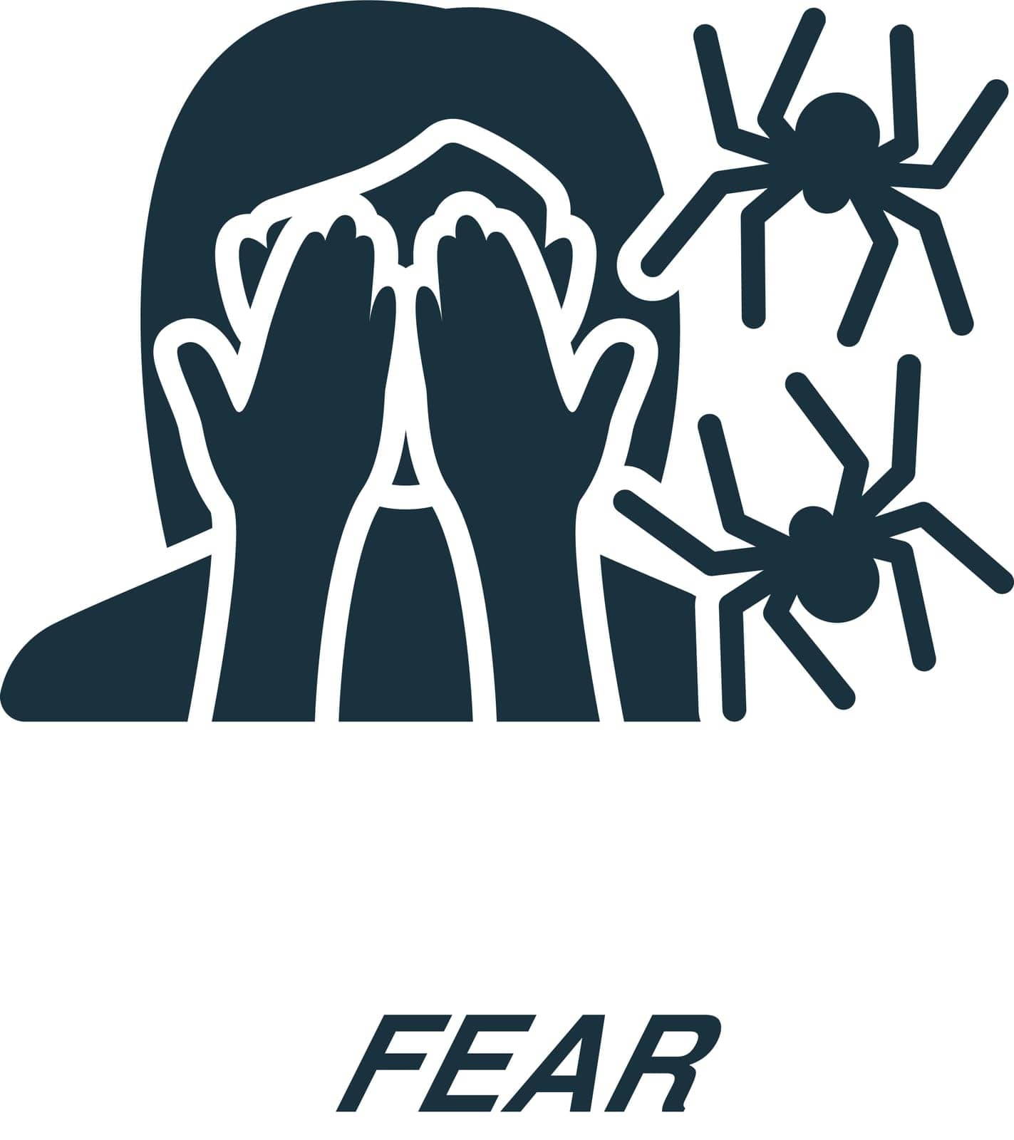 Fear icon. Monochrome simple sign from challenges collection. Fear icon for logo, templates, web design and infographics. by simakovavector