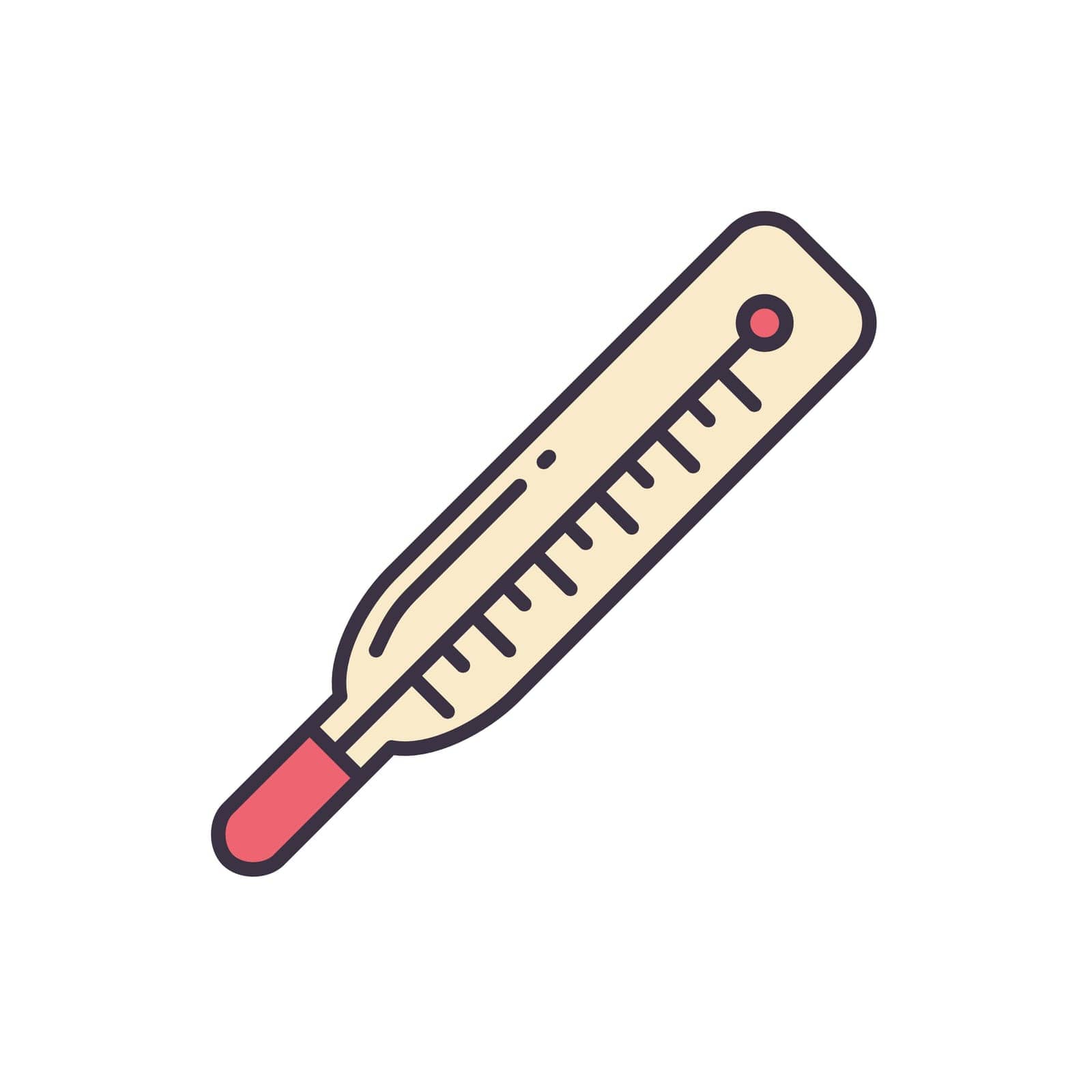 Medical Thermometer related vector line icon. Isolated on white background. Vector illustration. Editable stroke