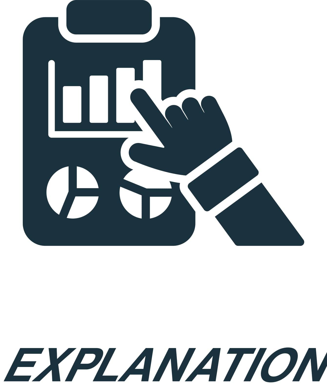 Explanation icon. Monochrome simple sign from critical thinking collection. Explanation icon for logo, templates, web design and infographics