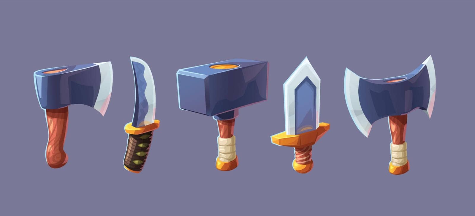 a various cartoon medieval weapon in set by IfH