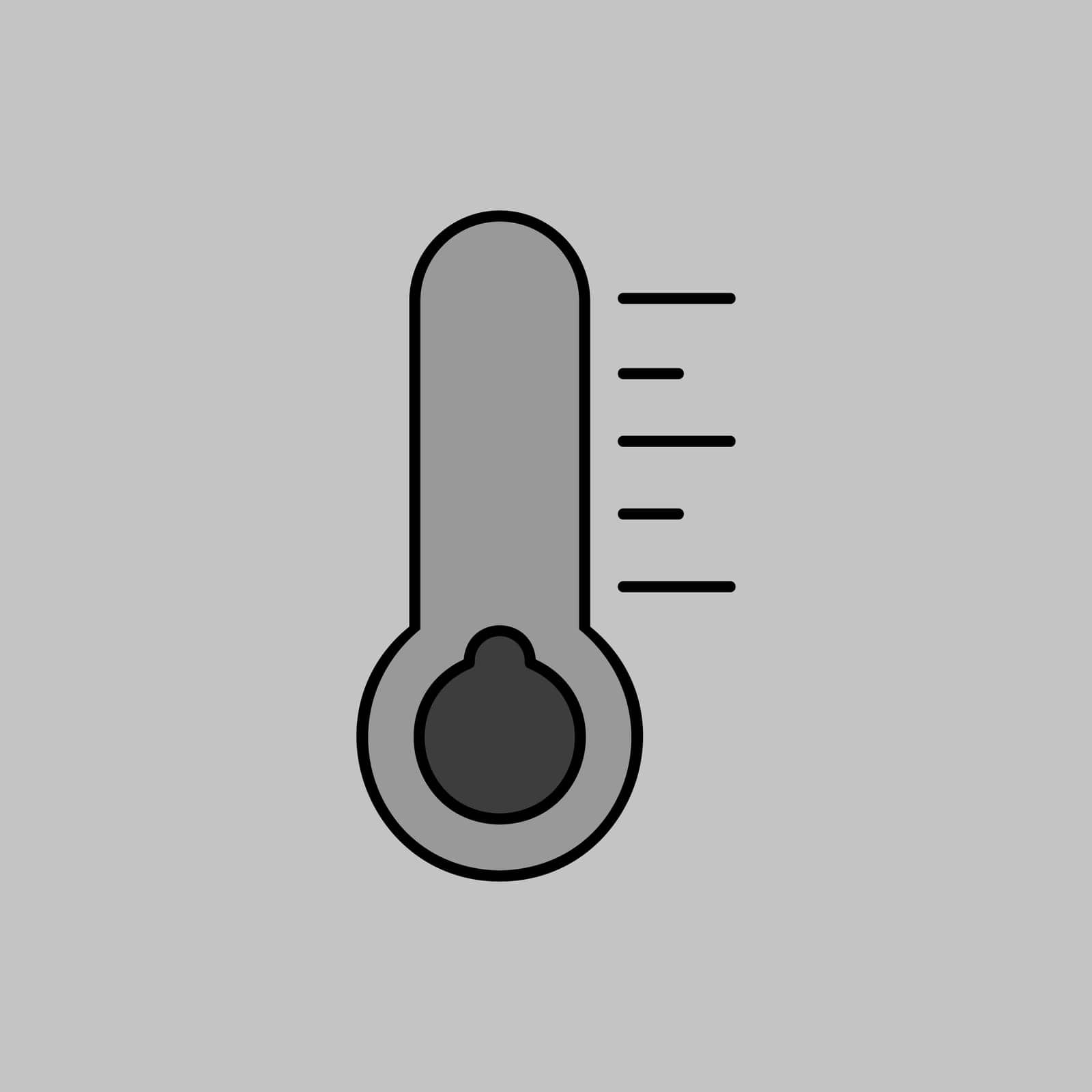Thermometer cold vector grayscale icon. Meteorology sign. Graph symbol for travel, tourism and weather web site and apps design, logo, app, UI