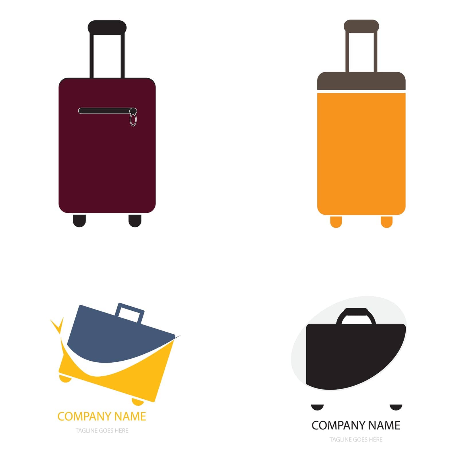 suitcase illustration logo vector design
